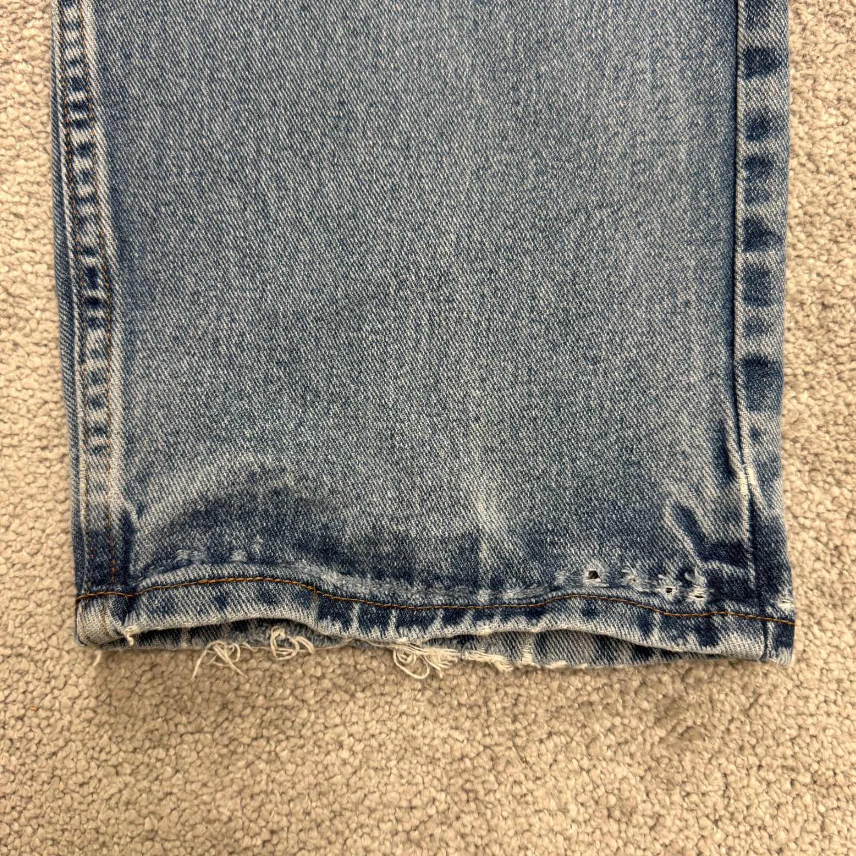 Wrangler Wrangler Jeans Mens 44x30 Blue Relaxed Fit Straight Leg Denim Cotton Medium Wash Size US 43 - 6 Thumbnail