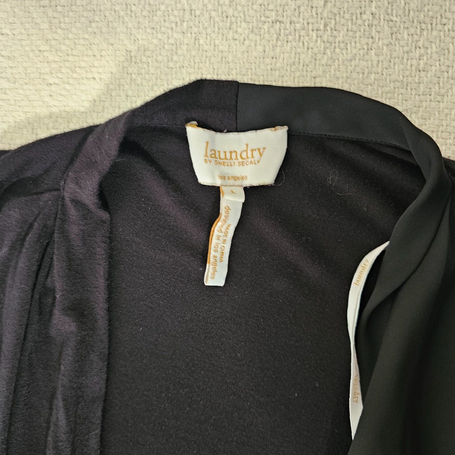 Vintage Laundry by Shelli Segal Blouse Long Sleeve V-Neck Black M Women's Stretch Polyester Spandex Vintage No Size M / US 6-8 / IT 42-44 - 7 Thumbnail