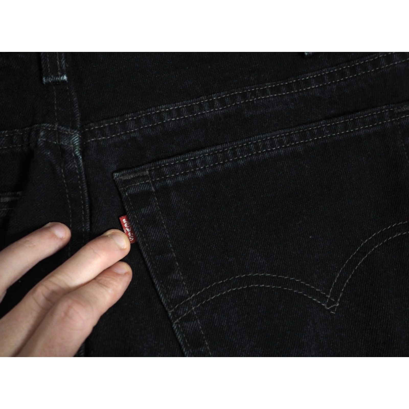 Levi's VINTAGE Levi's 550 Relaxed Black Denim Jeans 38x32 Mens USA Made 90s Grunge Jeans Pants Men Size US 38 / EU 54 - 8 Thumbnail
