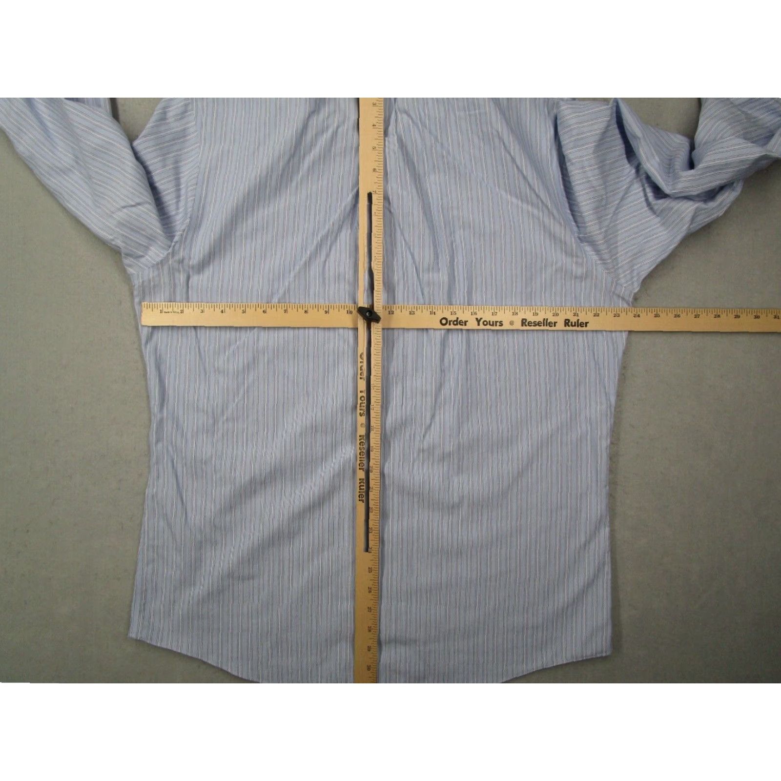 Brooks Brothers Brooks Brothers Dress Shirt Mens 16.5 35 Blue Striped Button Up Work Pima Cotton Size 34R - 5 Thumbnail