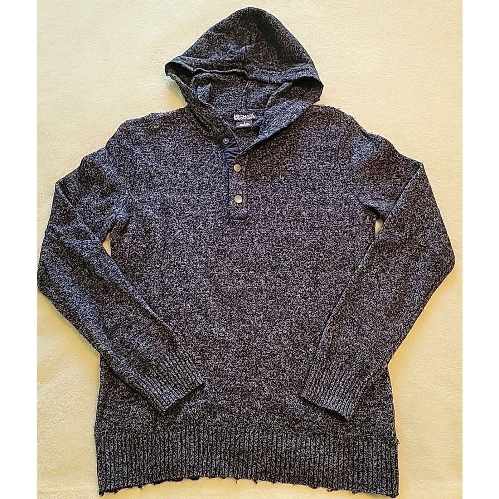 Michael Kors Michael Kors SM Hooded Navy Sweater Cotton Wool Sports Luxe Size S / US 4 / IT 40 - 1 Thumbnail