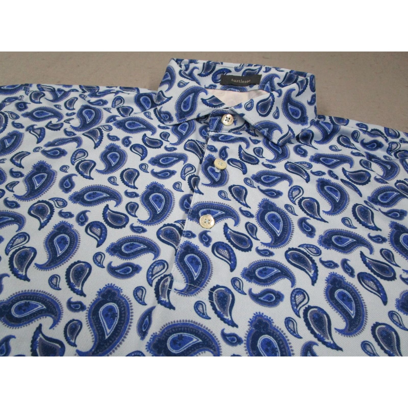 Vintage Turtleson Polo Shirt Mens Medium Blue Paisley Rolling Hills Golf California Size US M / EU 48-50 / 2 - 2 Thumbnail