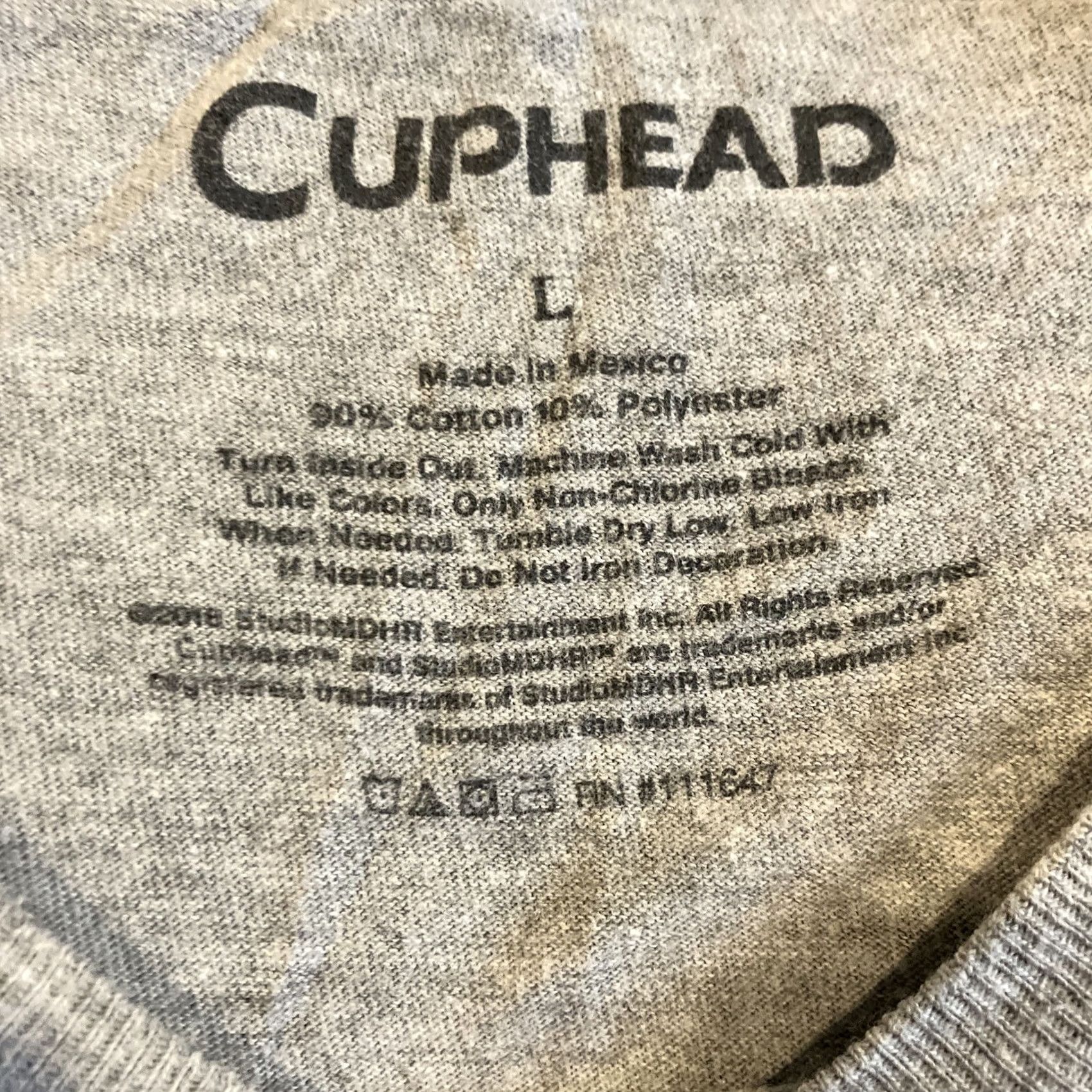 Vintage Cuphead & Mugman Gray Short Sleeve T Shirt Mens Large Size US L / EU 52-54 / 3 - 3 Thumbnail