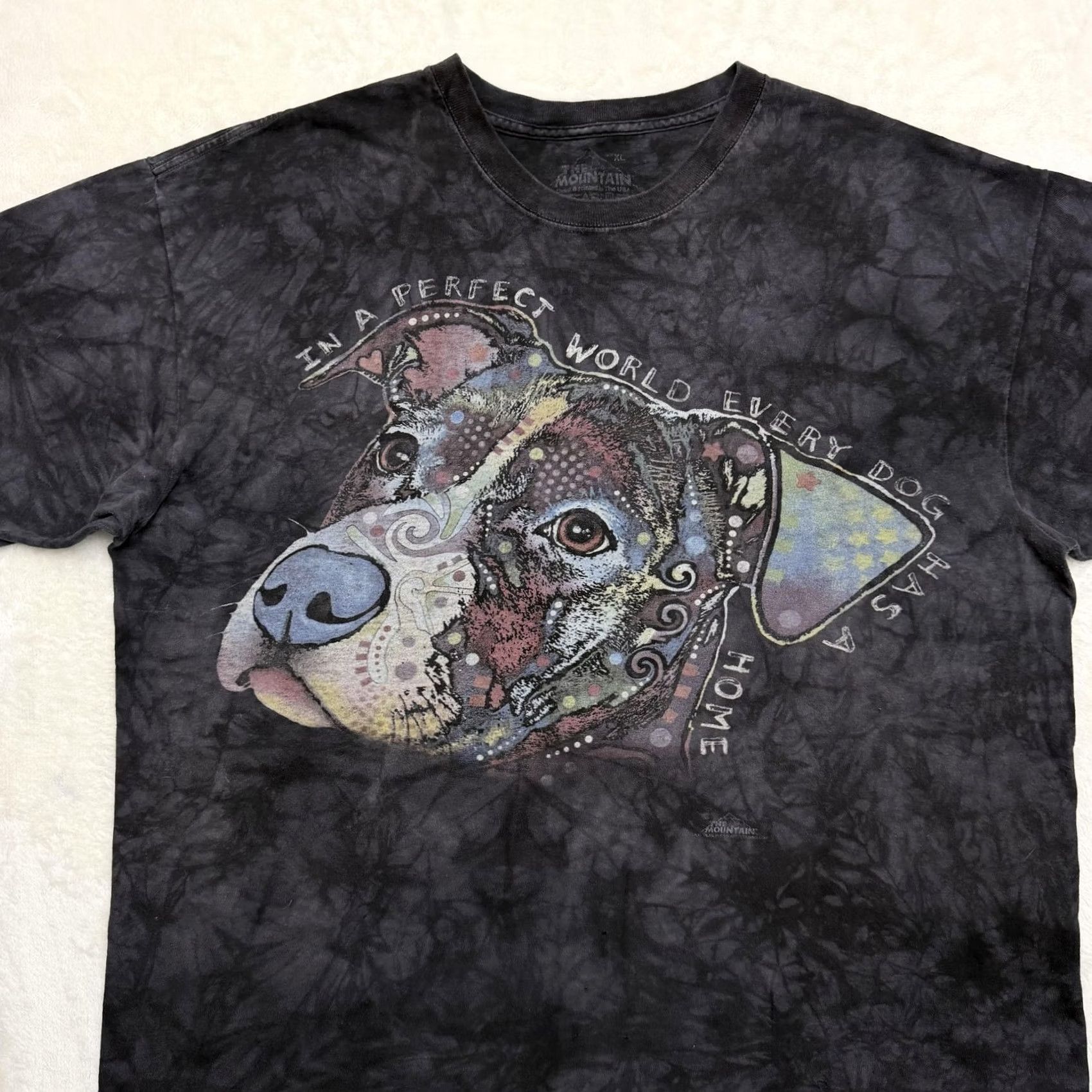 The Mountain The Mountain Shirt Mens XL Black Tie Dye Dog Rescue Graphic In A Perfect World Size US XL / EU 56 / 4 - 7 Thumbnail