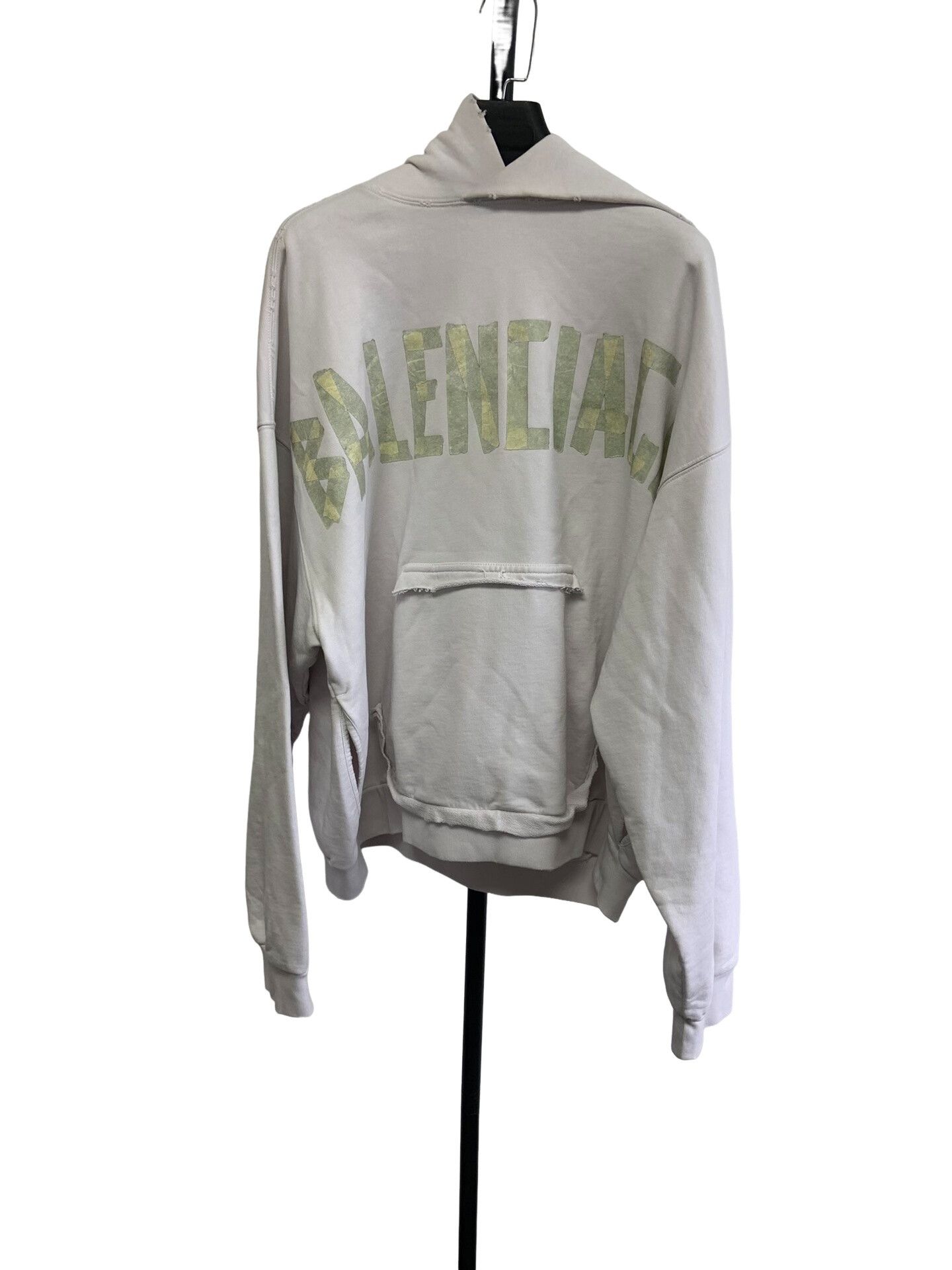 Balenciaga Balenciaga Tape Logo Distressed Hoodie XS Size US XS / EU 42 / 0 - 1 Thumbnail