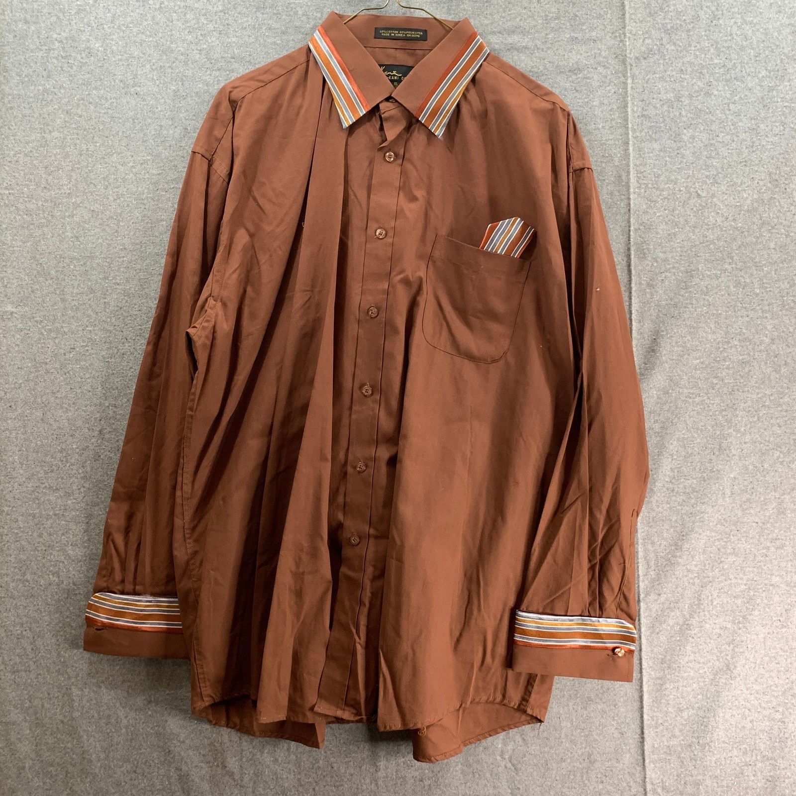 Other Kani Gold Button Up Brown Shirt Adult Extra Large Shirt Mens Size US XL / EU 56 / 4 - 1 Thumbnail