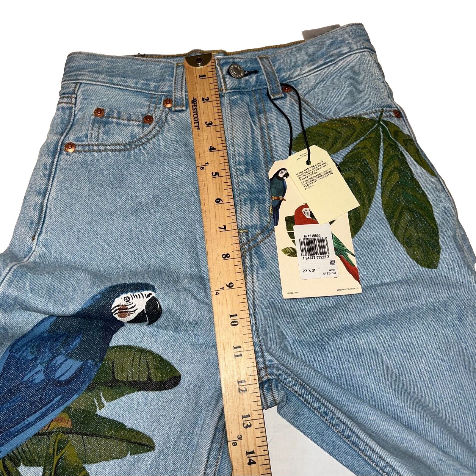 Levi's New Levi’s X Farm High Loose Women’s Jeans Parrot Size 23X31 Size 23" - 13 Thumbnail