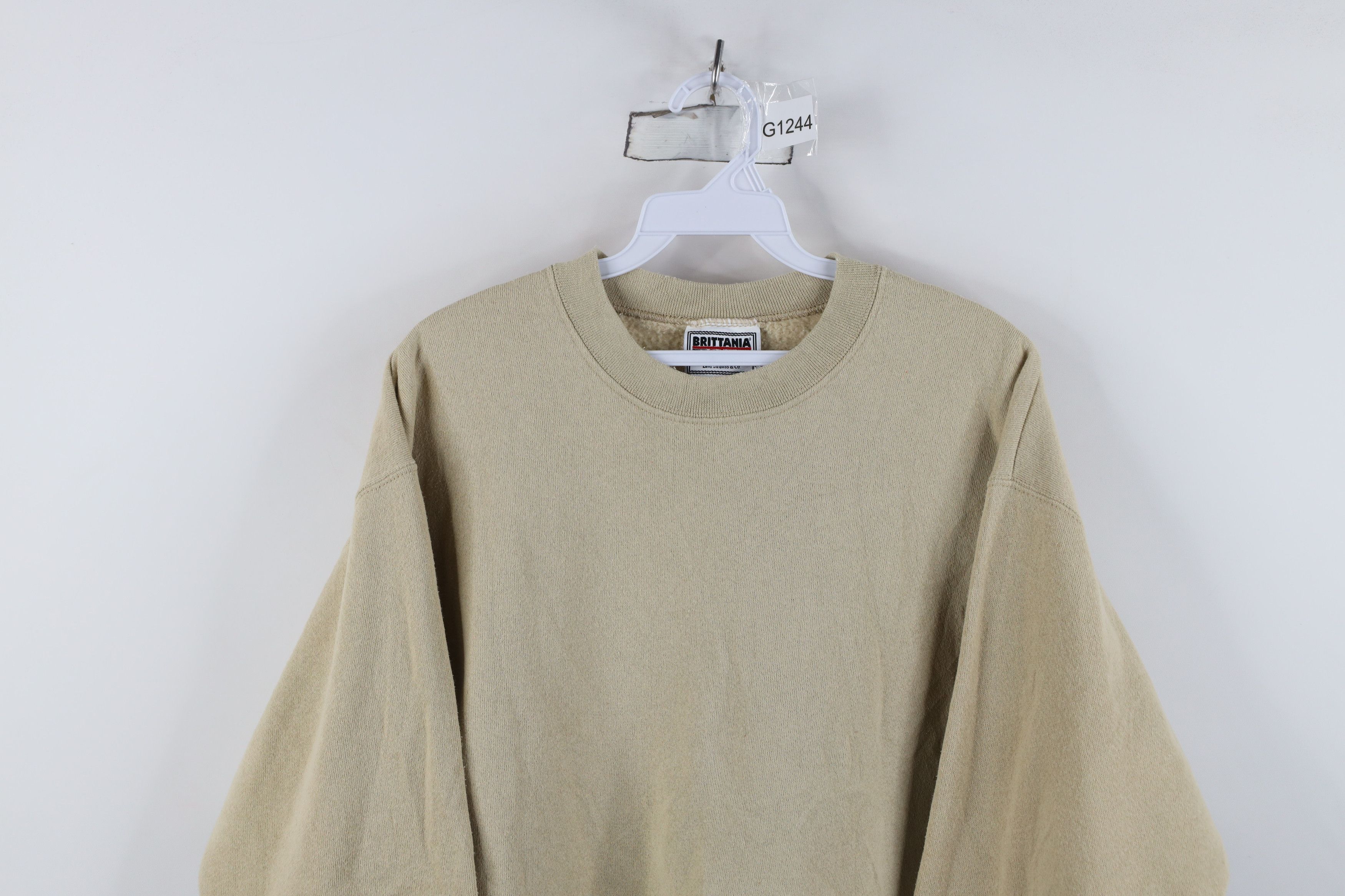 Levi's Vintage 90s Levis Faded Blank Crewneck Sweatshirt Beige USA Size US M / EU 48-50 / 2 - 2 Thumbnail