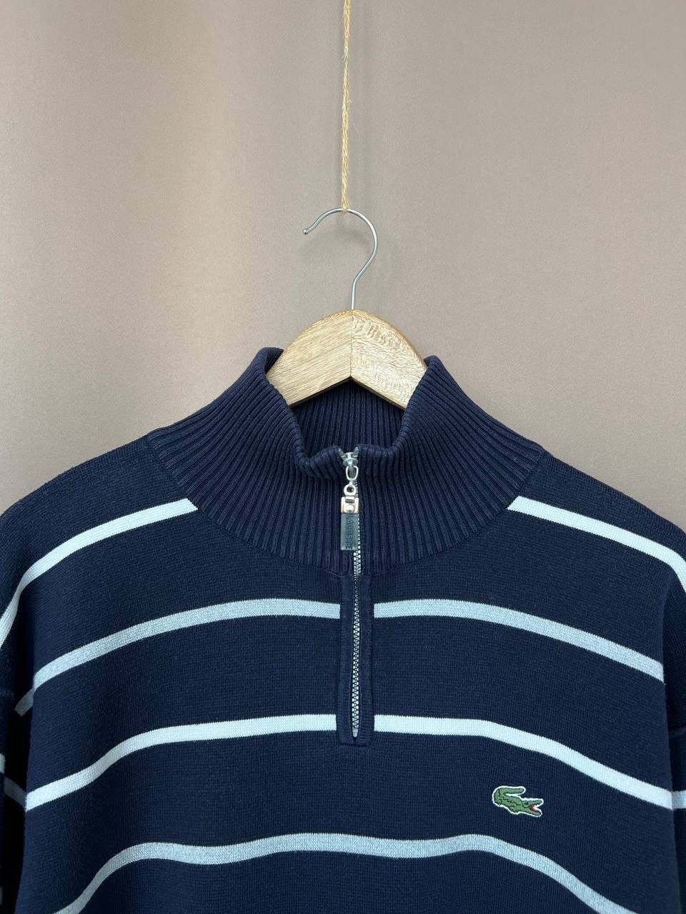 Lacoste Lacoste Half Zip Sweater Mens Size 7 or L Striped Pullover Size US L / EU 52-54 / 3 - 2 Thumbnail