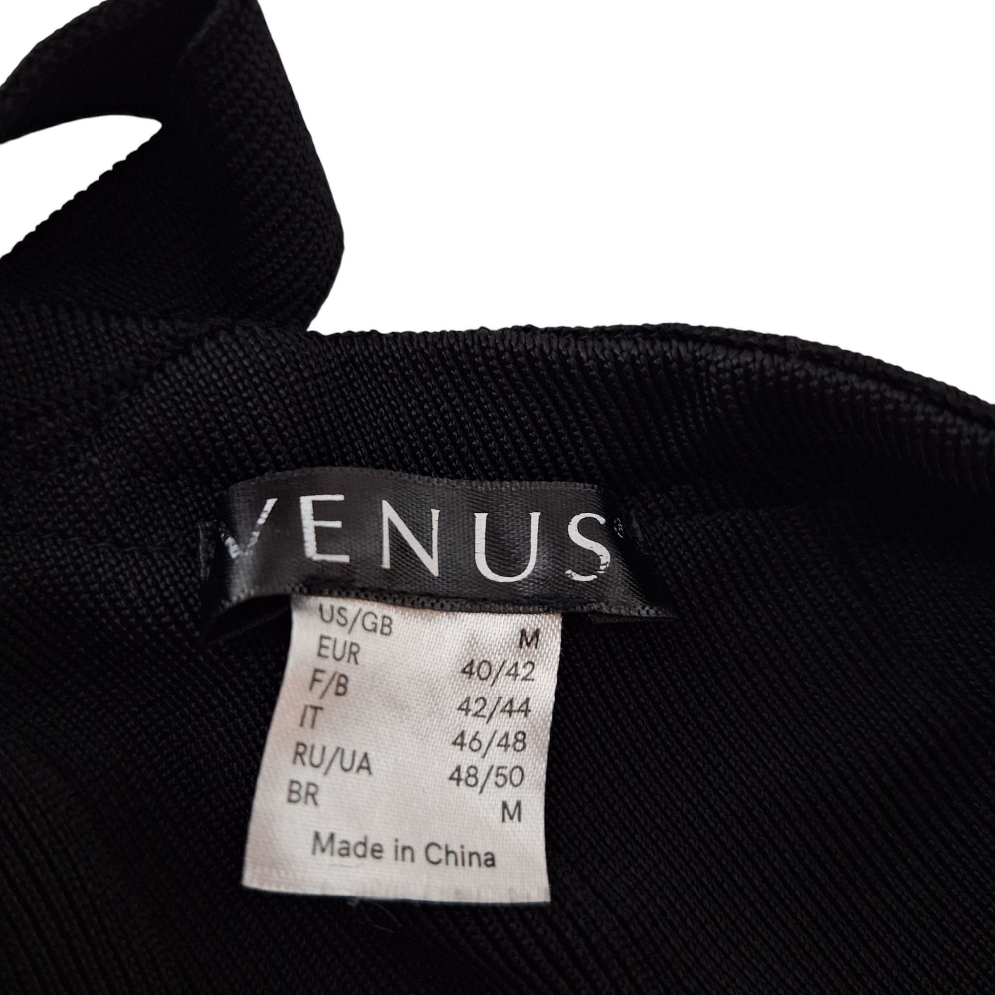 Venus Venus Bodycon Wrap Dress Med Solid Black V-Neck Minimalist L Size M / US 6-8 / IT 42-44 - 4 Thumbnail