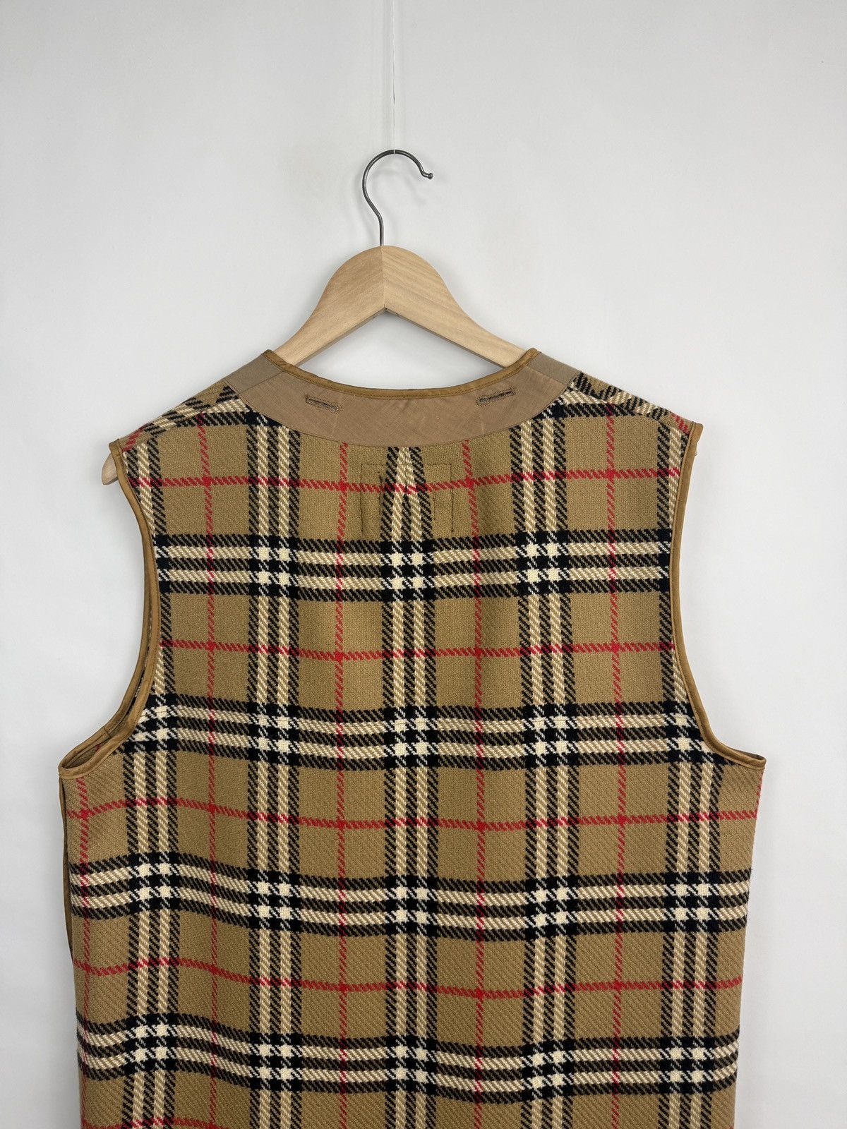 Burberry 🇬🇧 Vintage 90s Burberry Nova Check Wool Vest Liner Sleeveless Size US M / EU 48-50 / 2 - 9 Thumbnail