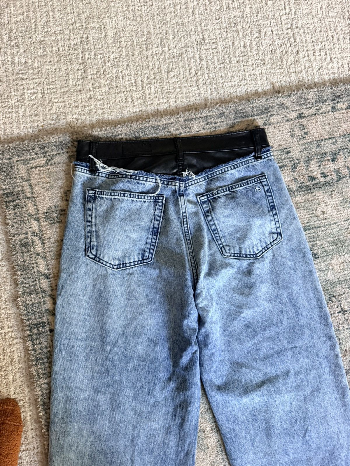 Rag & Bone Rag and Bone Shea faux leather wide leg mid rise jeans 28 Size 28" / US 6 / IT 42 - 15 Thumbnail