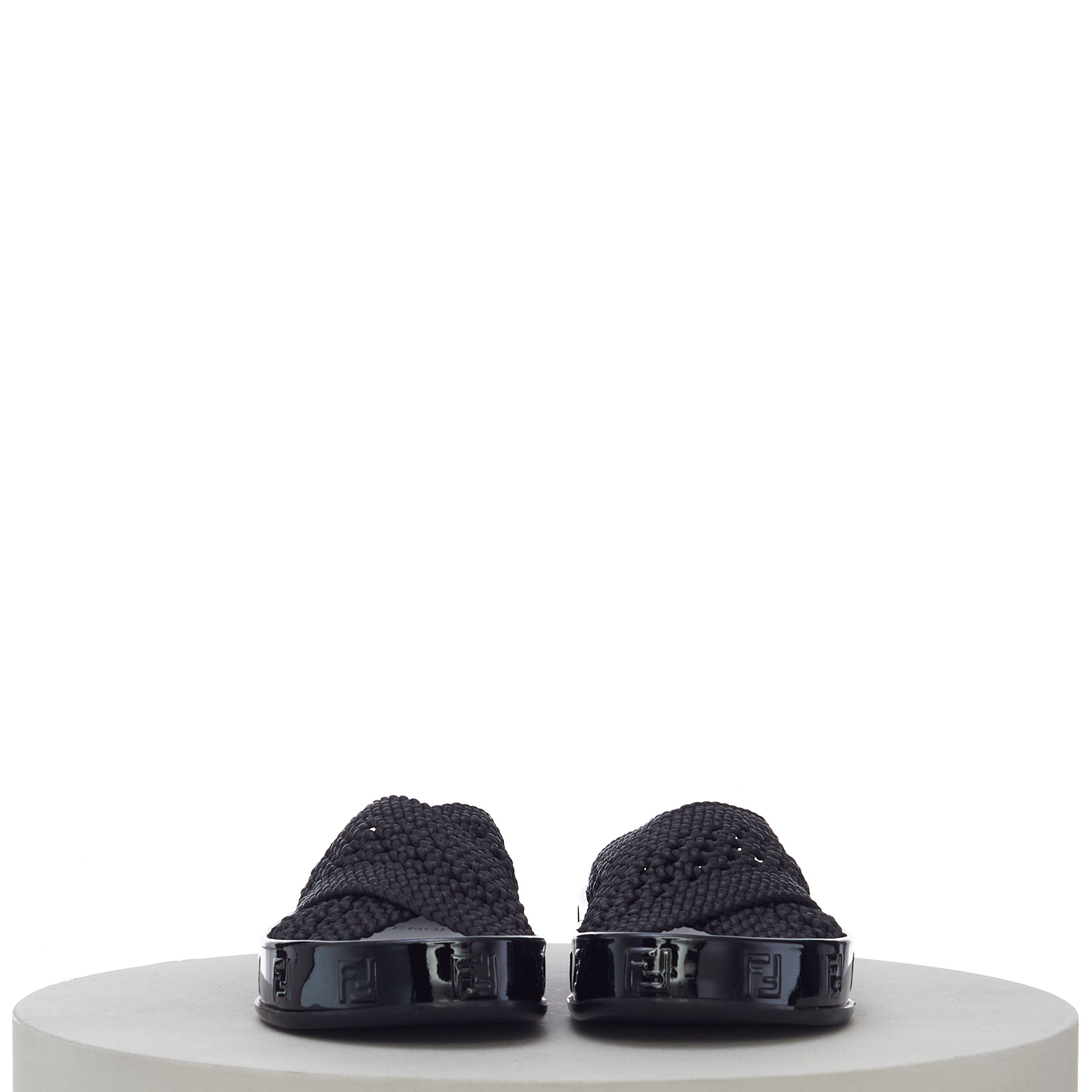 Fendi Reflections Sandals In Black Patent Leather Size US 6 / IT 36 - 3 Thumbnail