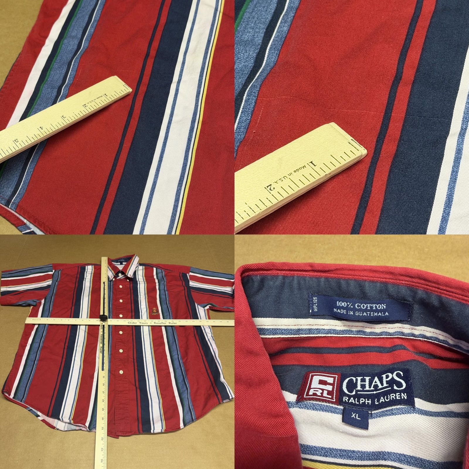 Ralph Lauren Chaps Ralph Lauren Shirt Mens XL Multicolor Stripe Short Sleeve Button Up Cotton Size US XL / EU 56 / 4 - 9 Thumbnail
