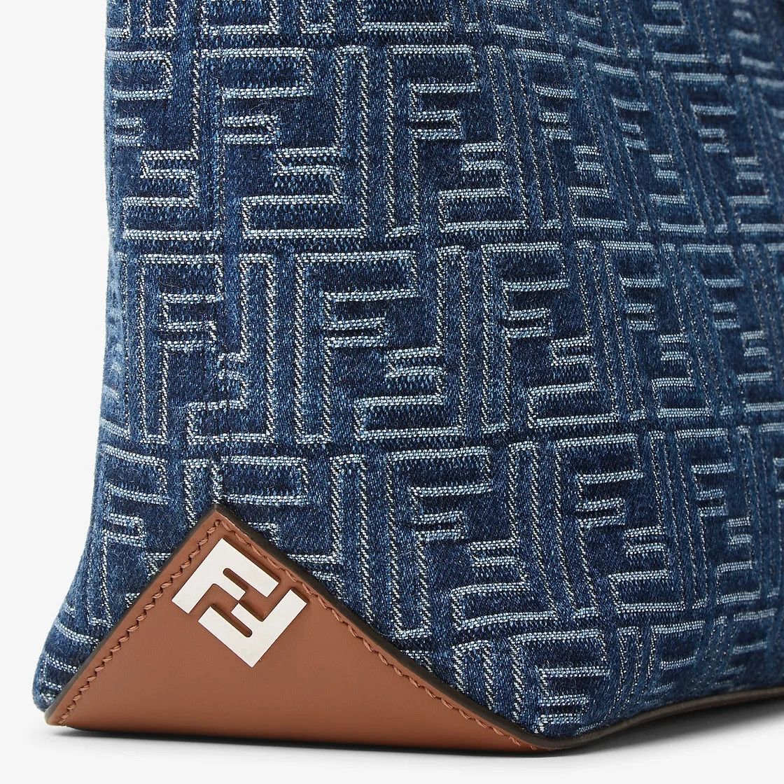 Fendi o1s1wg110526 FF Shopping Bag Small in Blue Size ONE SIZE - 5 Thumbnail