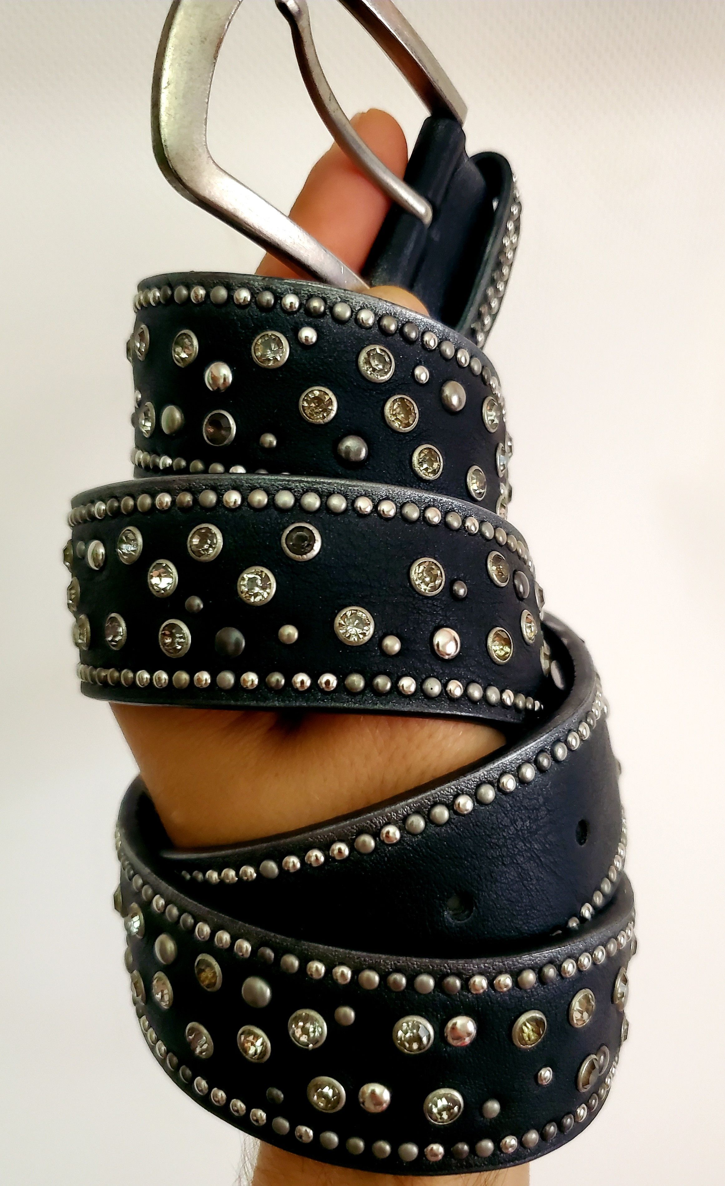 Japanese Brand × Vintage Vintage Steel Leather Studded Belt length 115 cm Size ONE SIZE - 3 Thumbnail