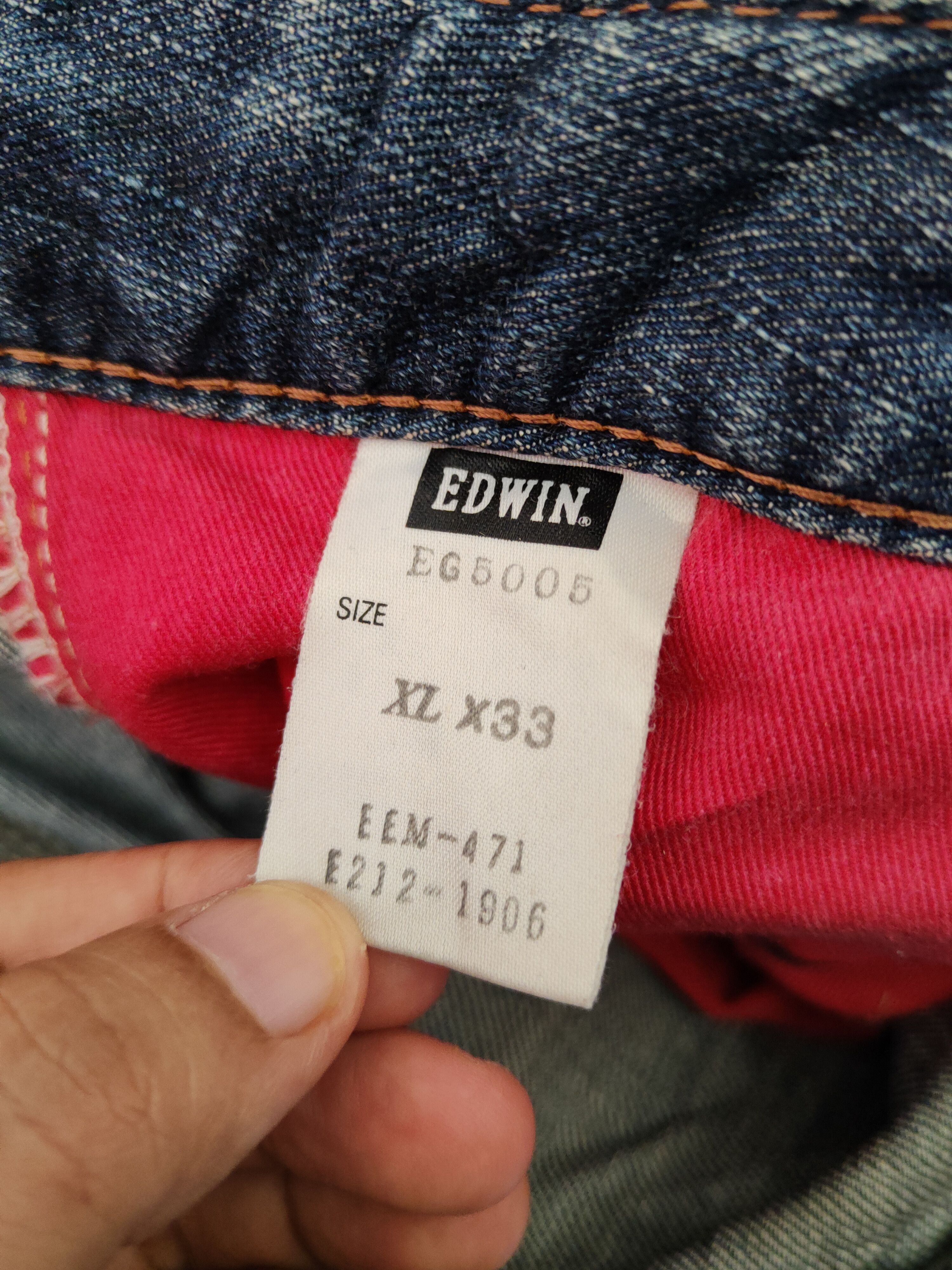 Edwin Edwin E Function Blue Faded Distressed Ripped Jeans #S1681 Size US 33 - 16 Thumbnail