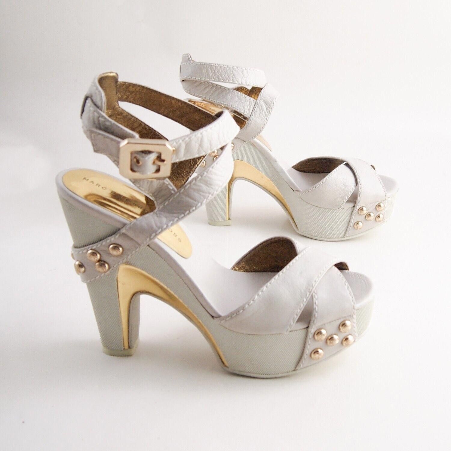 Marc Jacobs Marc Jacobs Wedge Strappy Sandals Gray 38.5 US 8.5 Size US 8.5 / IT 38.5 - 4 Thumbnail