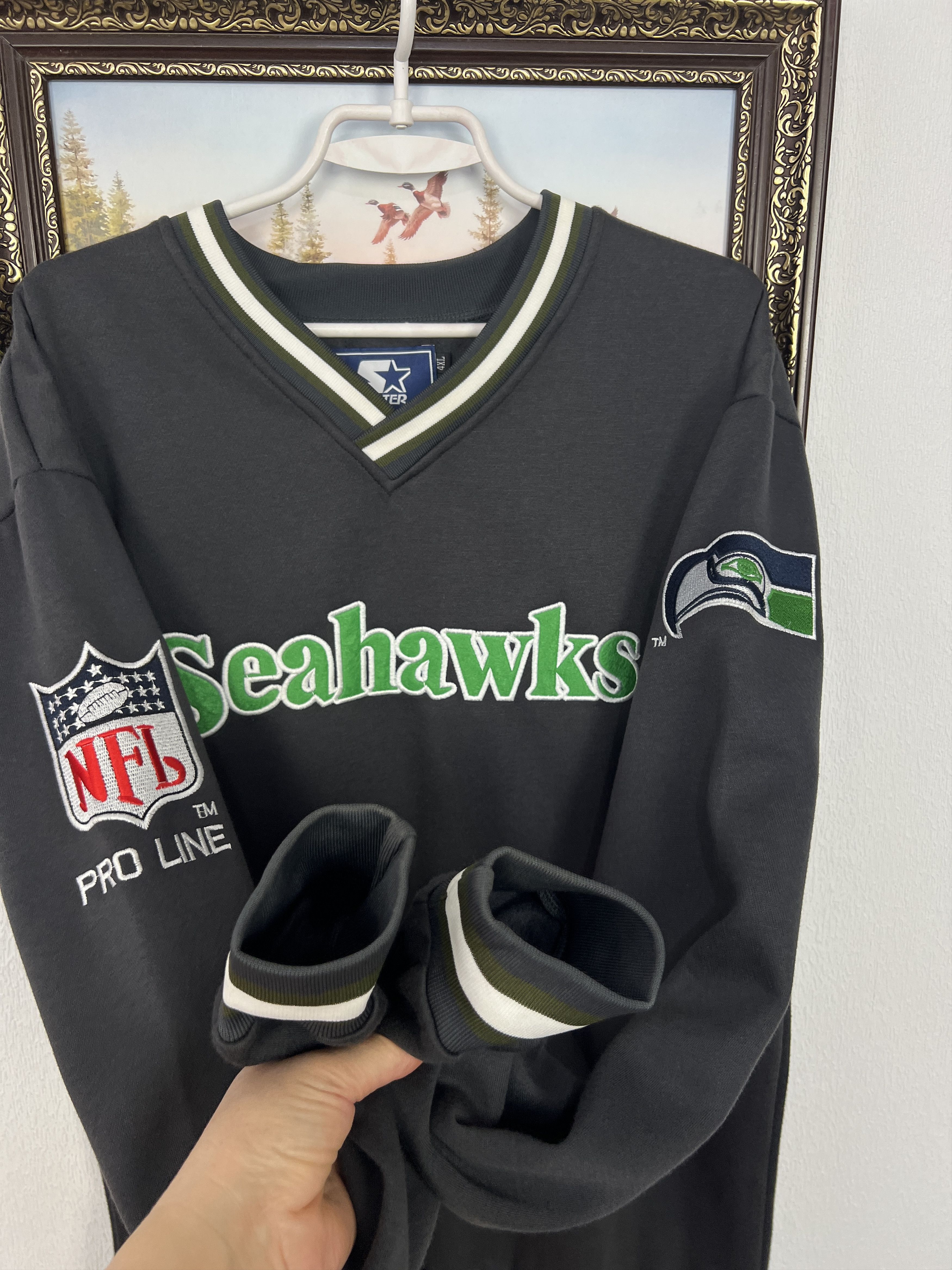 Starter Seattle Seahawks Sweatshirt NHL Crewneck Big Logo 3XL Size US XXL / EU 58 / 5 - 7 Thumbnail