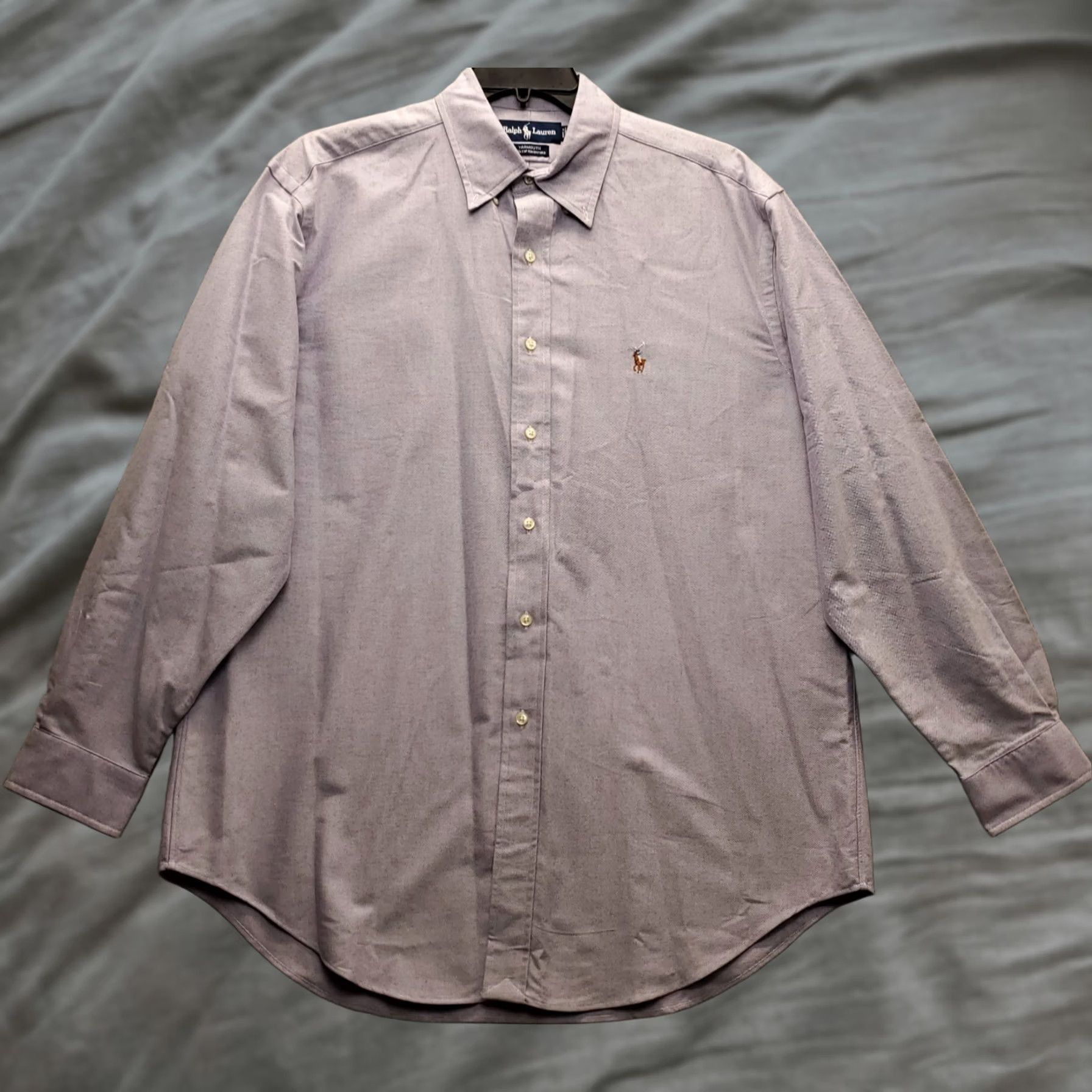 Ralph Lauren Ralph Lauren Dress Shirt Mens 16.5 Purple Cotton Oxford Long Sleeve Button Down Shirt Size 46R - 1 Thumbnail