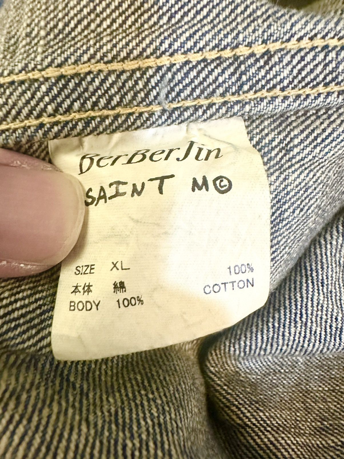 Saint Michael Saint Michael 25SS BerBerJin Damage Denim Jacket - Size XL Size US XL / EU 56 / 4 - 3 Thumbnail