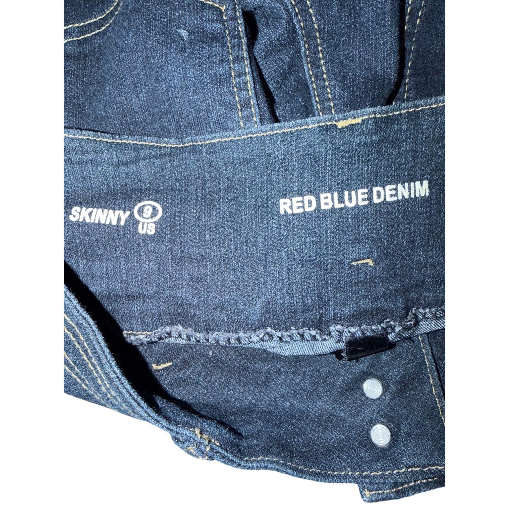 Other Red & Blue Denim Dark Blue Jeans High Button Waist Skinny Ju Size 30" / US 8 / IT 44 - 5 Thumbnail