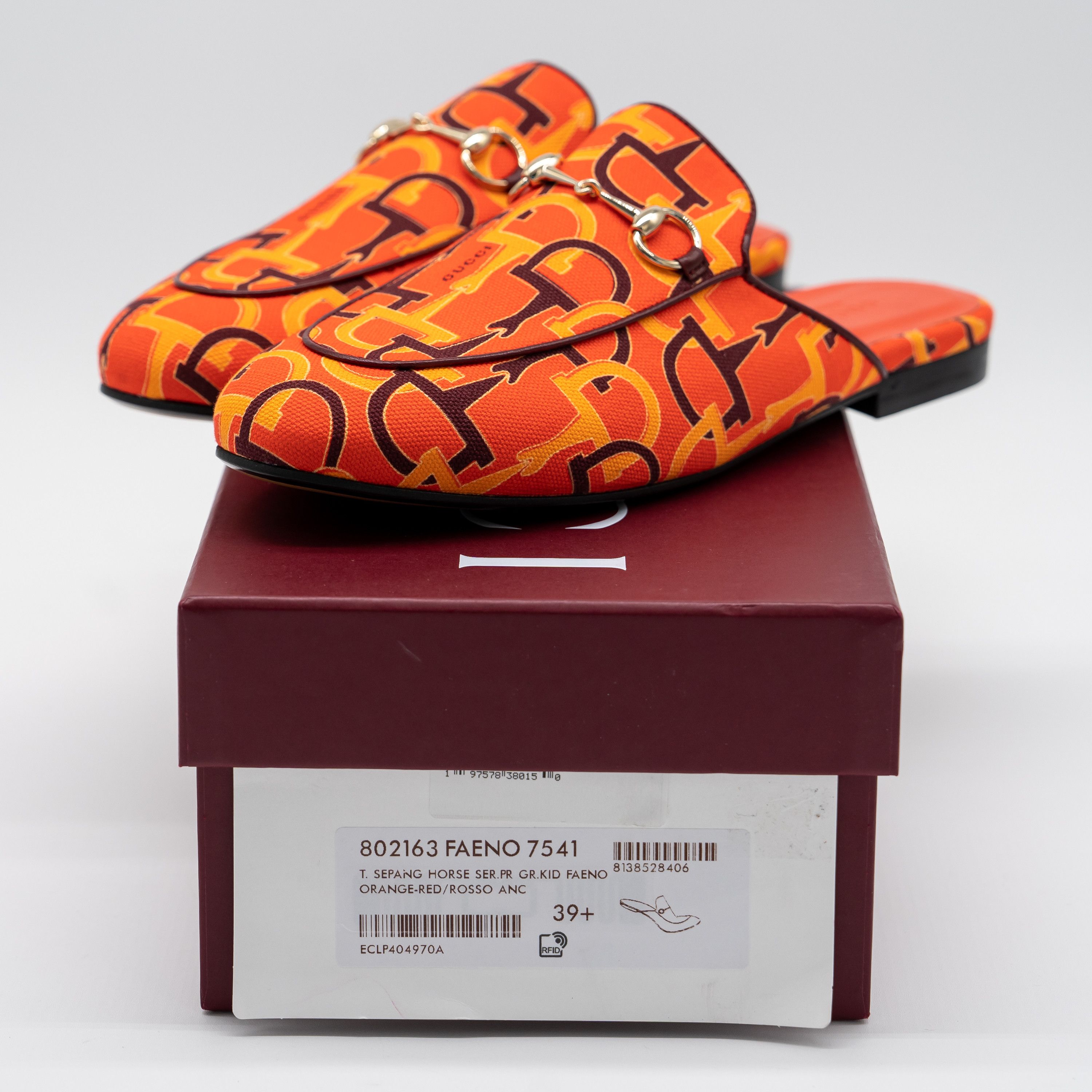 Gucci Gucci Princetown Horsebit Print Orange Mules Slip On Size US 9.5 / IT 39.5 - 12 Thumbnail