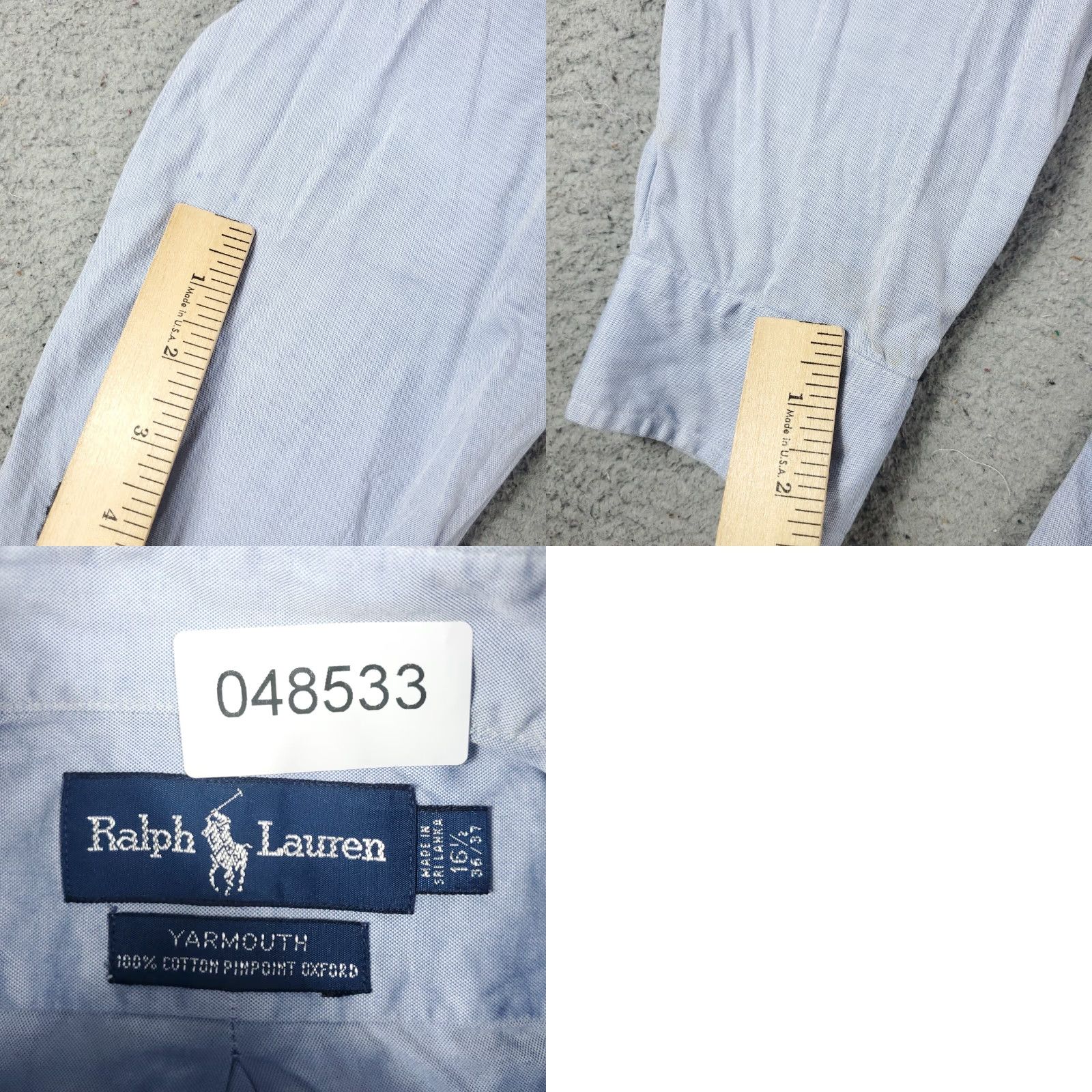 Ralph Lauren Ralph Lauren Dress Shirt Mens 16.5 Blue Long Sleeve Button-Up Regular Fit Non-Iron Size 42R - 8 Thumbnail