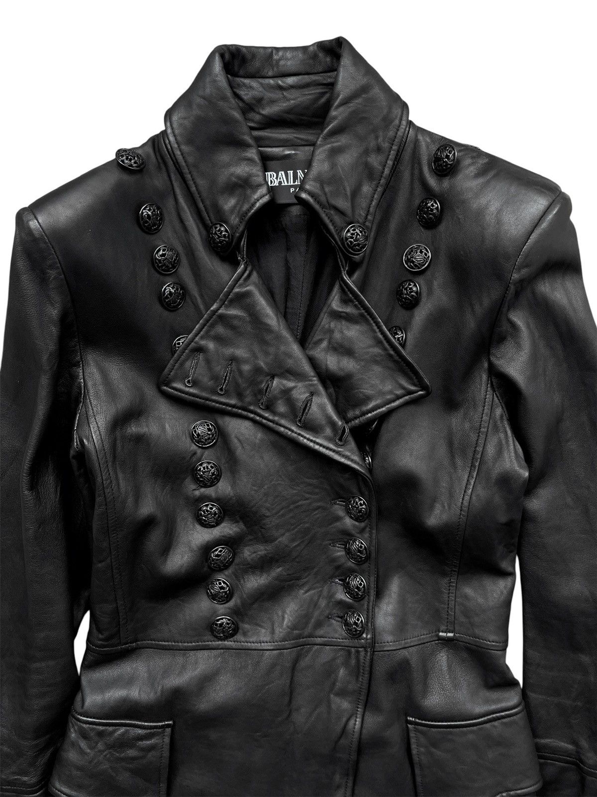 Balmain Balmain SS09 military leather coat by Christophe Decarnin Size S / US 4 / IT 40 - 4 Thumbnail