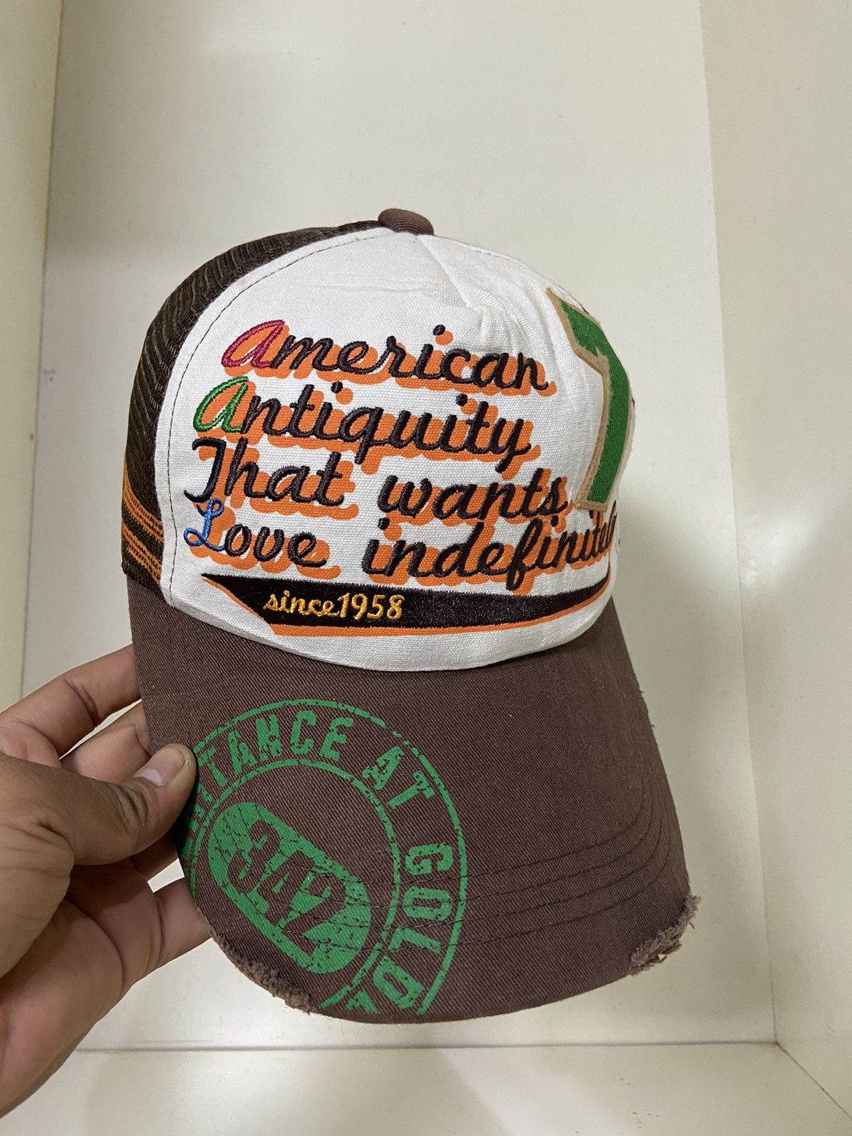 If Six Was Nine 2000s Y2K ditseressed trucker hat Size ONE SIZE - 2 Thumbnail