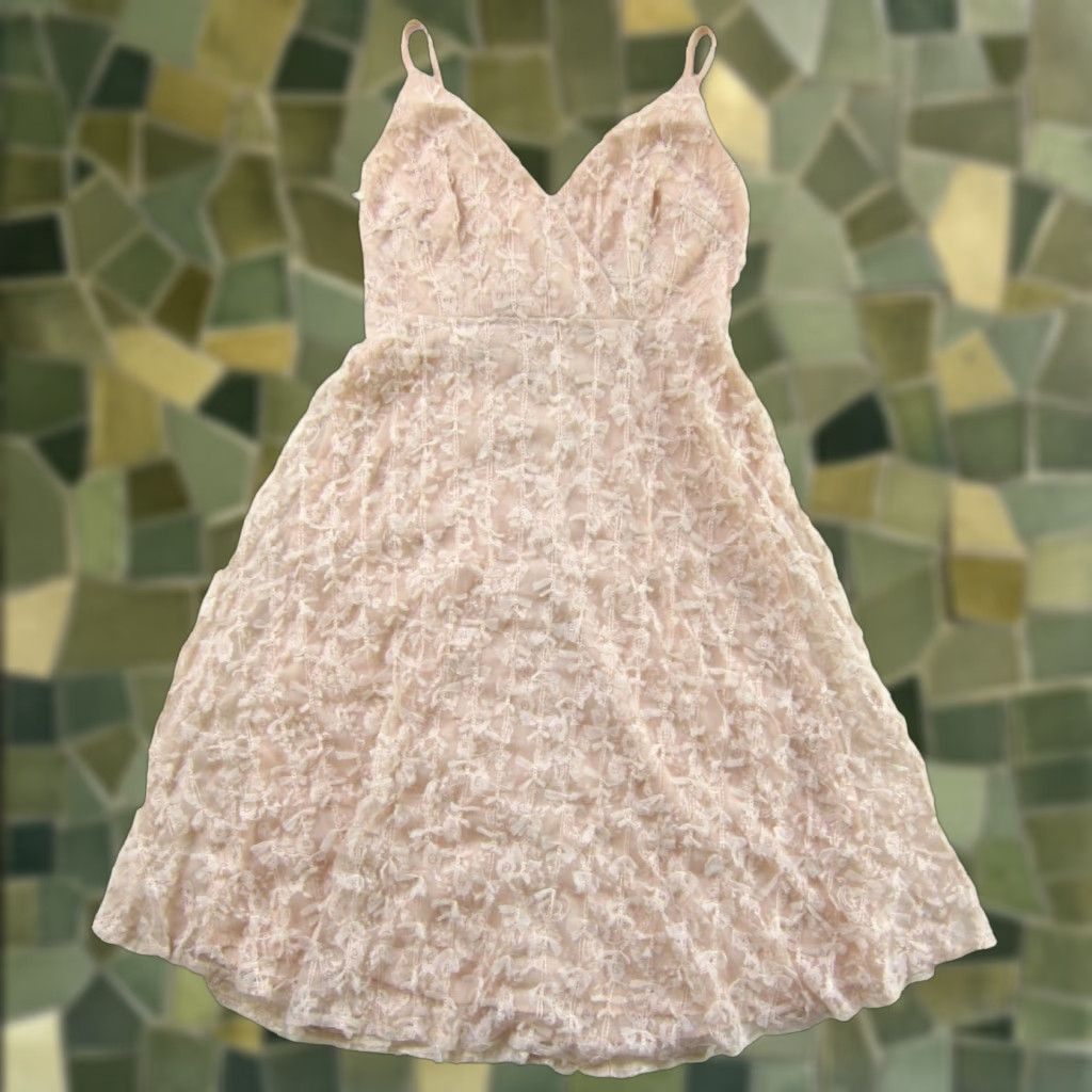 Akira AKIRA Light Pink Lace Bow Empire Waist Tank Slip Party Gown Dress Medium Size M / US 6-8 / IT 42-44 - 1 Thumbnail