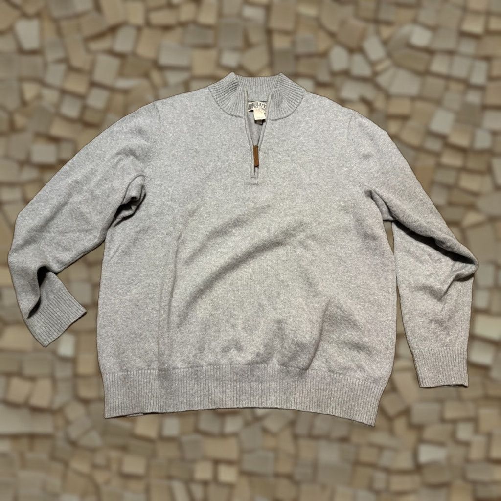 Vintage Duluth Sweater Men's Large Gray Pullover 1/4 Zipper Knit Long Sleeve Mock Neck Casual Vintage No Size US L / EU 52-54 / 3 - 1 Thumbnail
