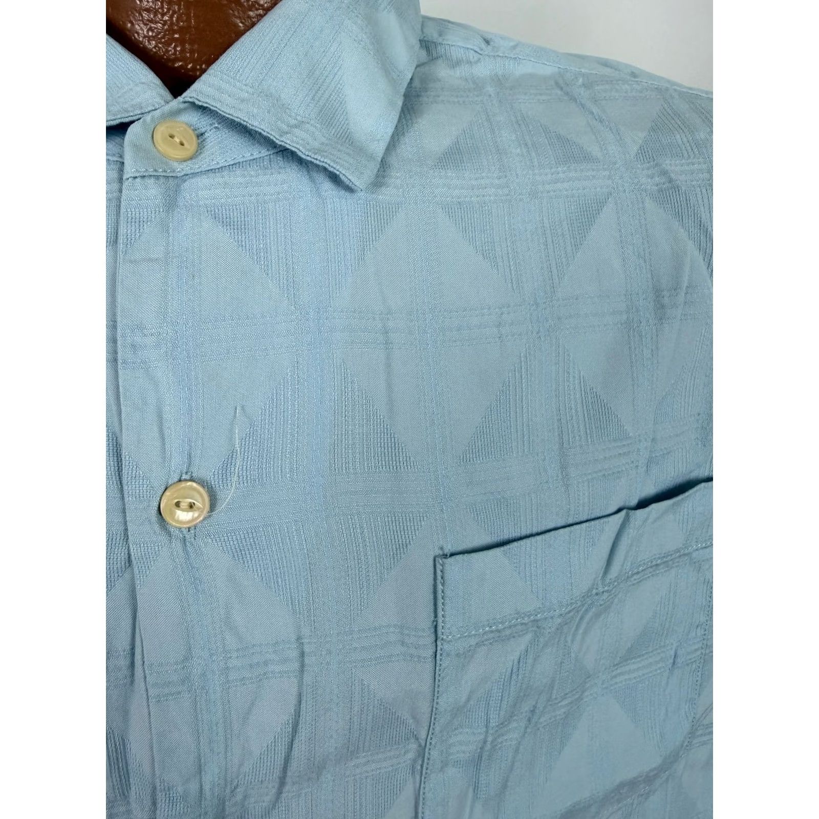 Tommy Bahama Tommy Bahama Shirt Men L Silk Cotton Jacquard Check Beach Resort Long Sleeve Size US L / EU 52-54 / 3 - 2 Thumbnail