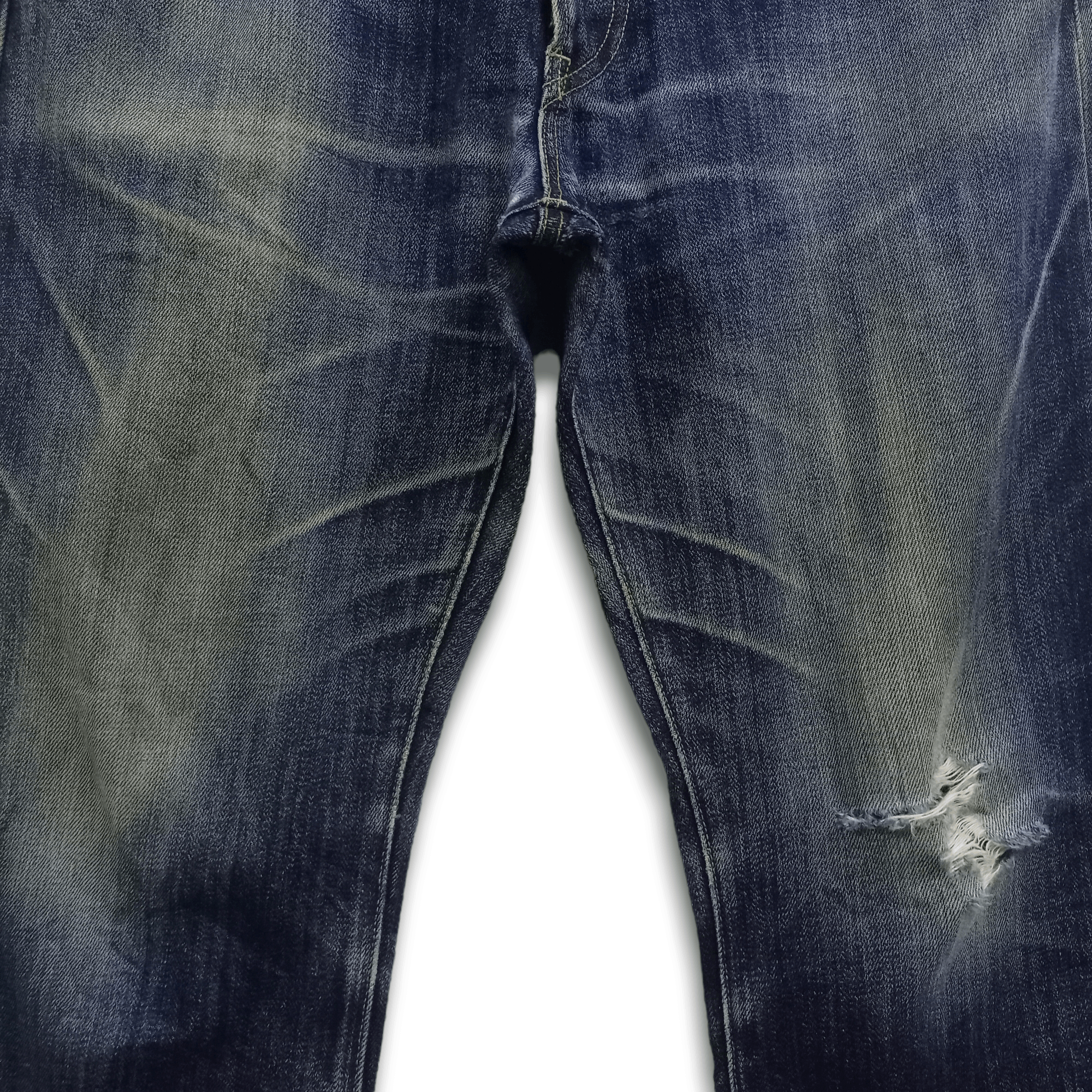 Japanese Brand × Uniqlo Vintage Japanese Uniqlo Distressed Baggy Style Jeans 34x29 Size US 34 / EU 50 - 5 Thumbnail