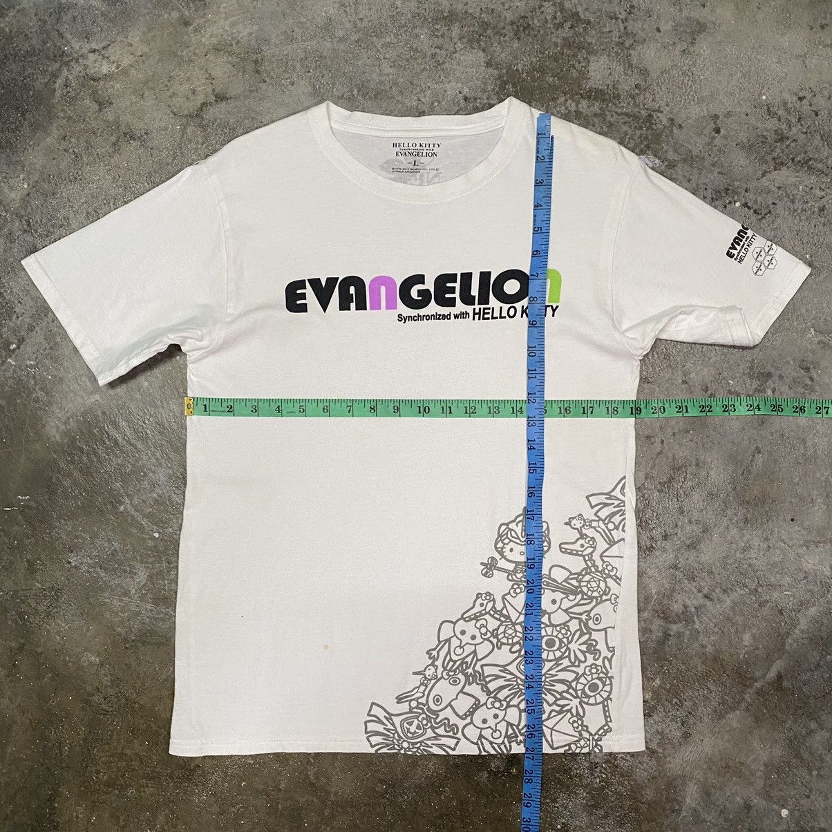 Anime EVANGELION SYNCHRONIZED WITH HELLO KITTY ANIME T SHIRT Size US L / EU 52-54 / 3 - 14 Thumbnail
