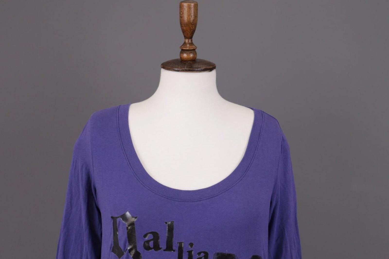 John Galliano Galliano Purple Big Logo A-Line Knee Lenght Dress Sz L Size L / US 10 / IT 46 - 3 Thumbnail