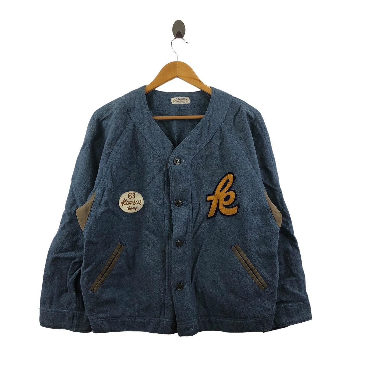 Vintage 45RPM STUDIO Kansas Champ Natural Dye Varsity Jacket