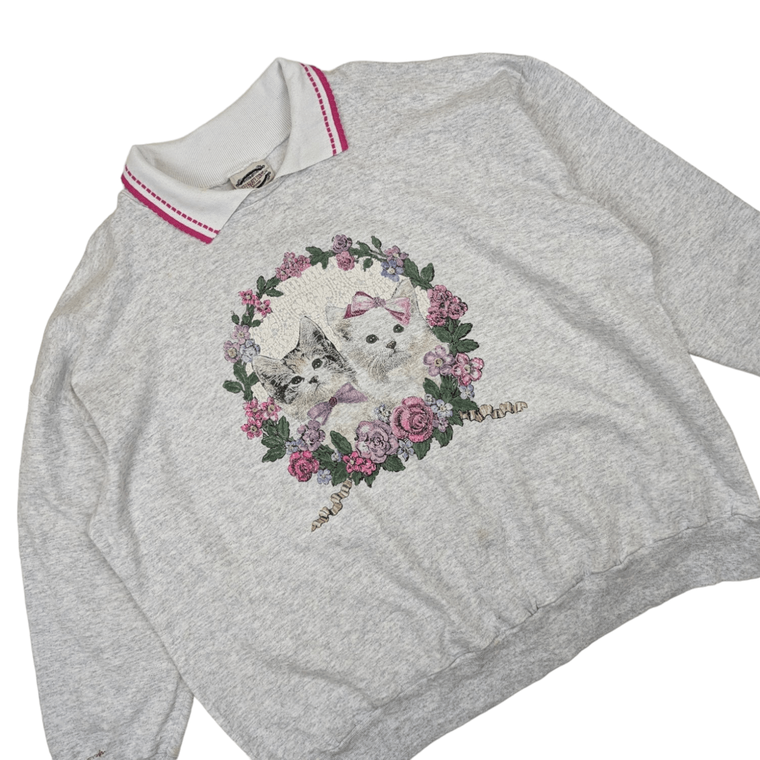 CAT'S PAW Vintage 90's CUTE CAT Animal Tee Jumper Sweatshirt Size XXL / US 16-18 / IT 52-54 - 3 Thumbnail