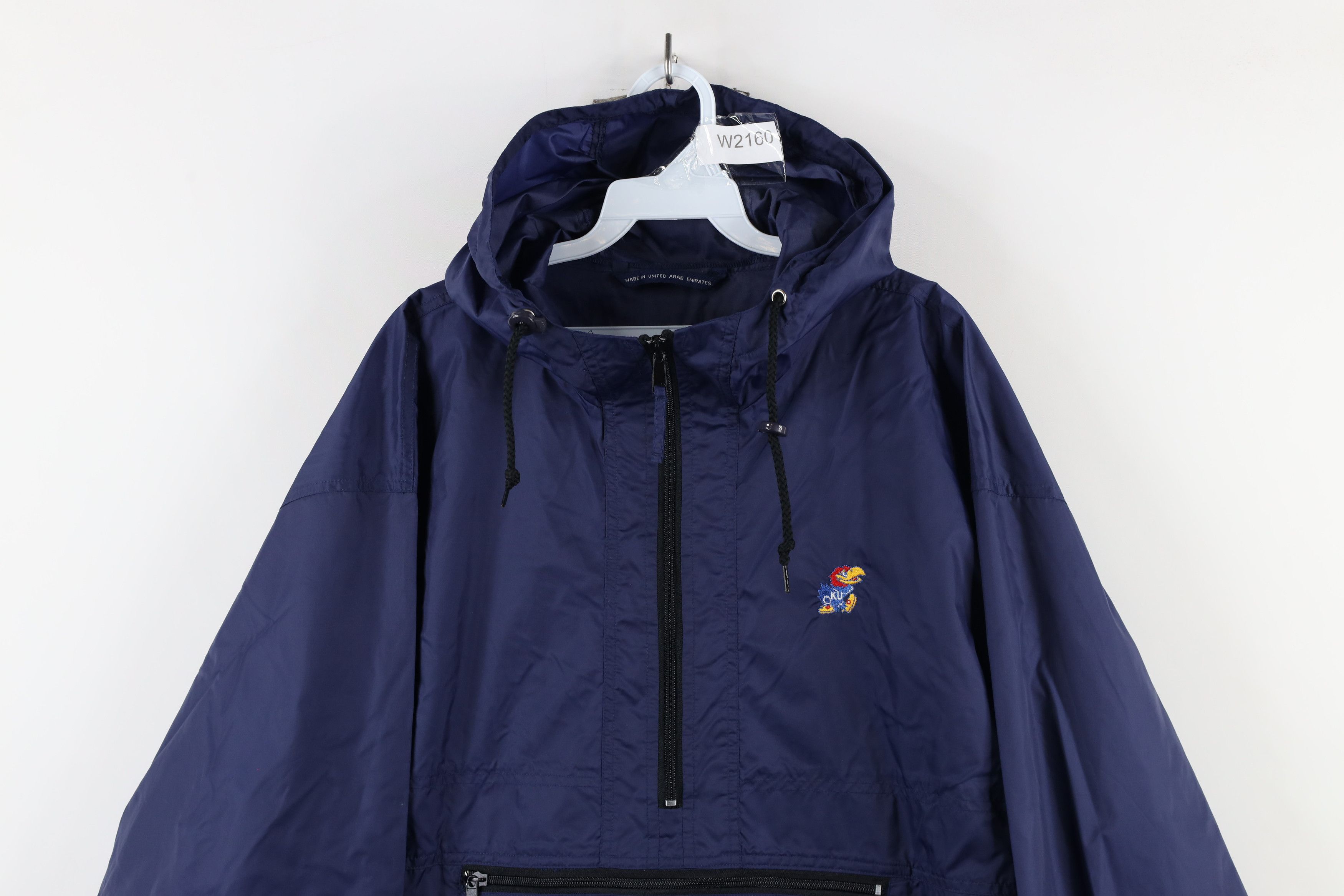 Vintage Vintage 90s Kansas University Half Zip Hooded Anorak Jacket Size US XXL / EU 58 / 5 - 2 Thumbnail