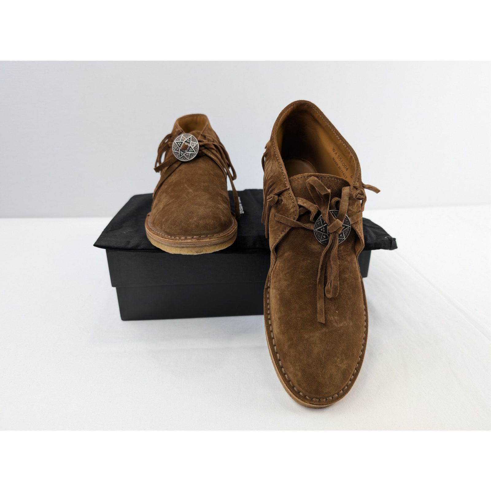 Saint Laurent Paris o1rshd1 Wyatt Suede Fringe Boots in Brown Size US 8 / EU 41 - 20 Thumbnail