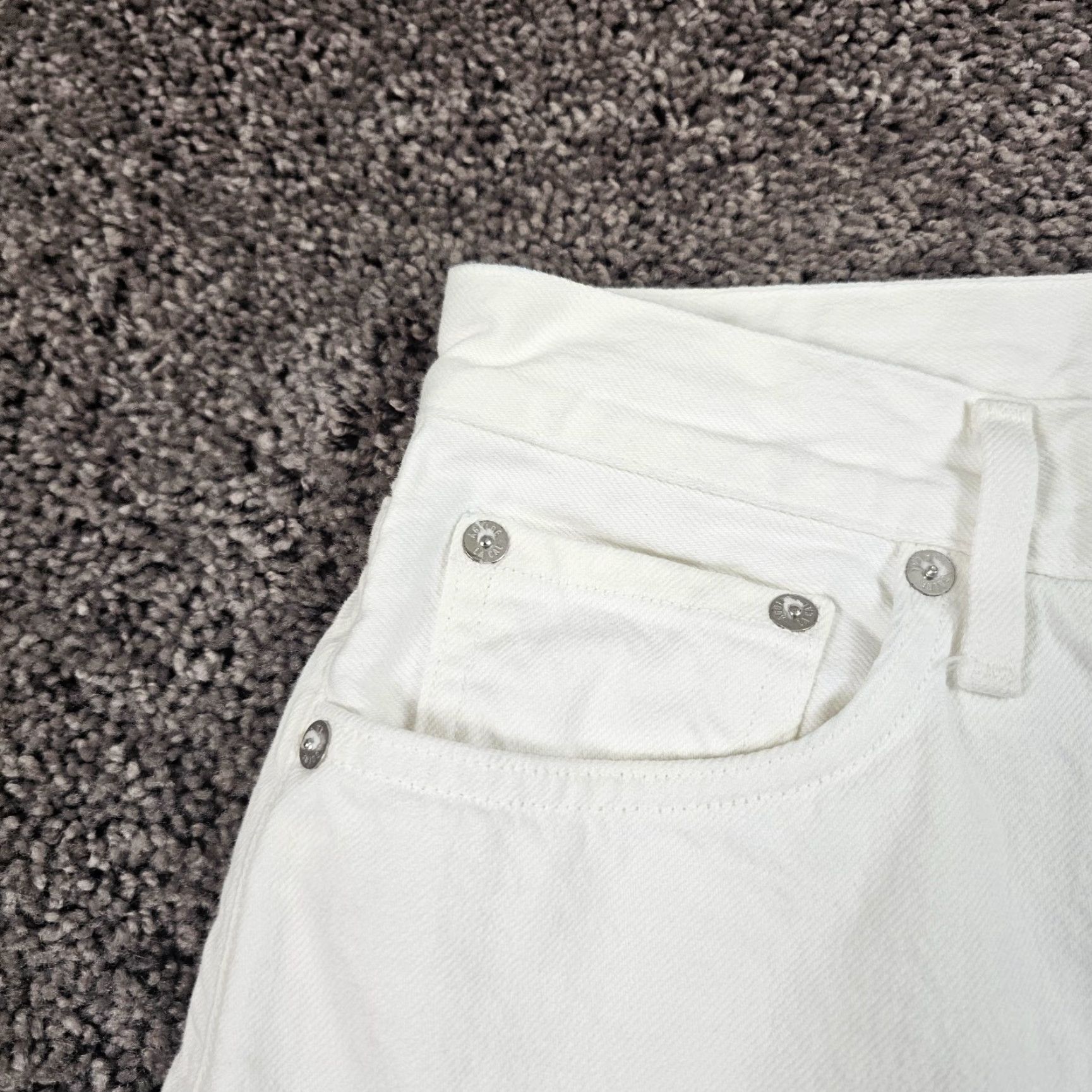 Agolde AGOLDE Jeans Women's 25 White Straight Cotton Denim Made in USA 26x31 Size 42" / US 20 - 4 Thumbnail