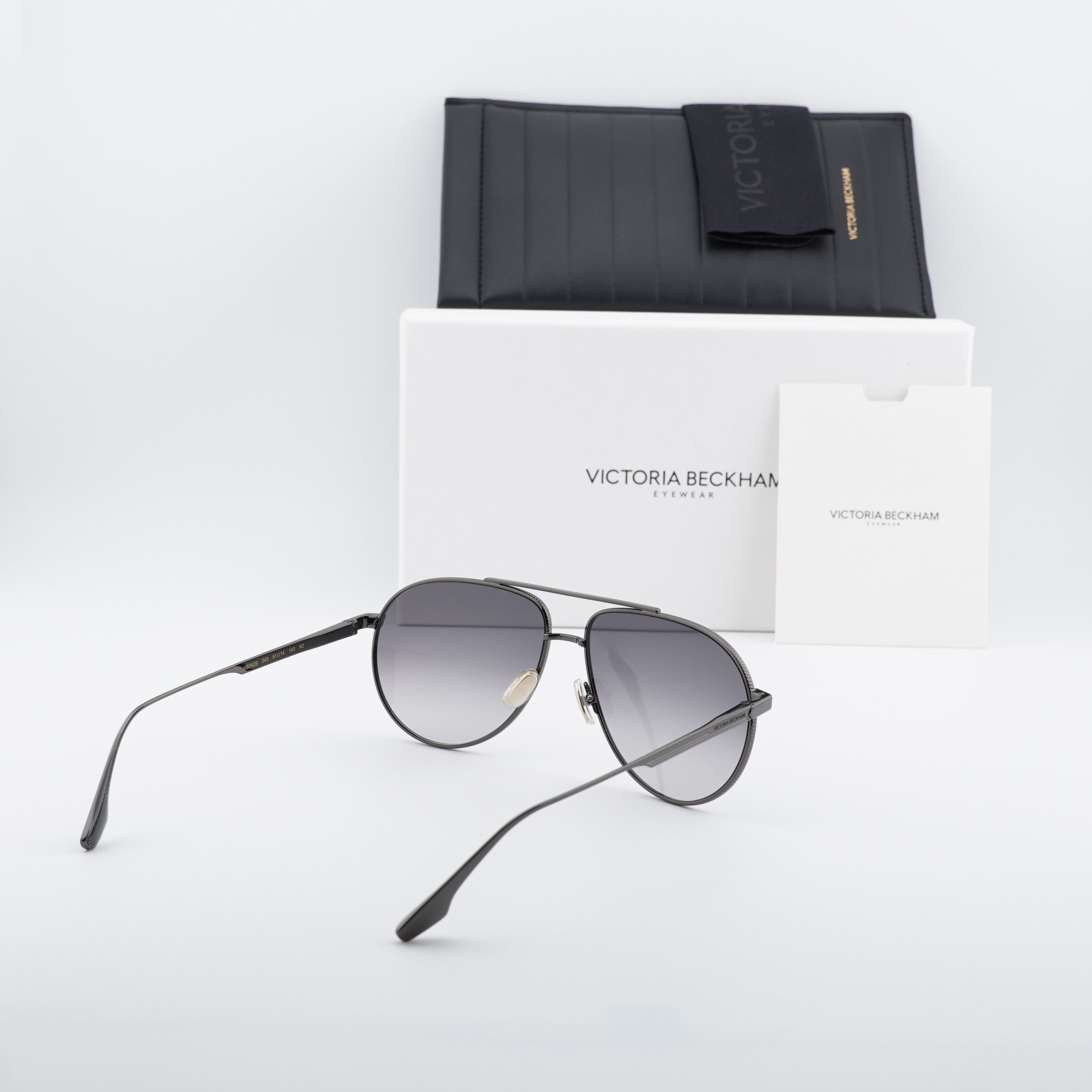 Victoria Beckham Victoria Beckham VB242S 043 Sunglasses Gunmetal Aviator Size ONE SIZE - 9 Thumbnail