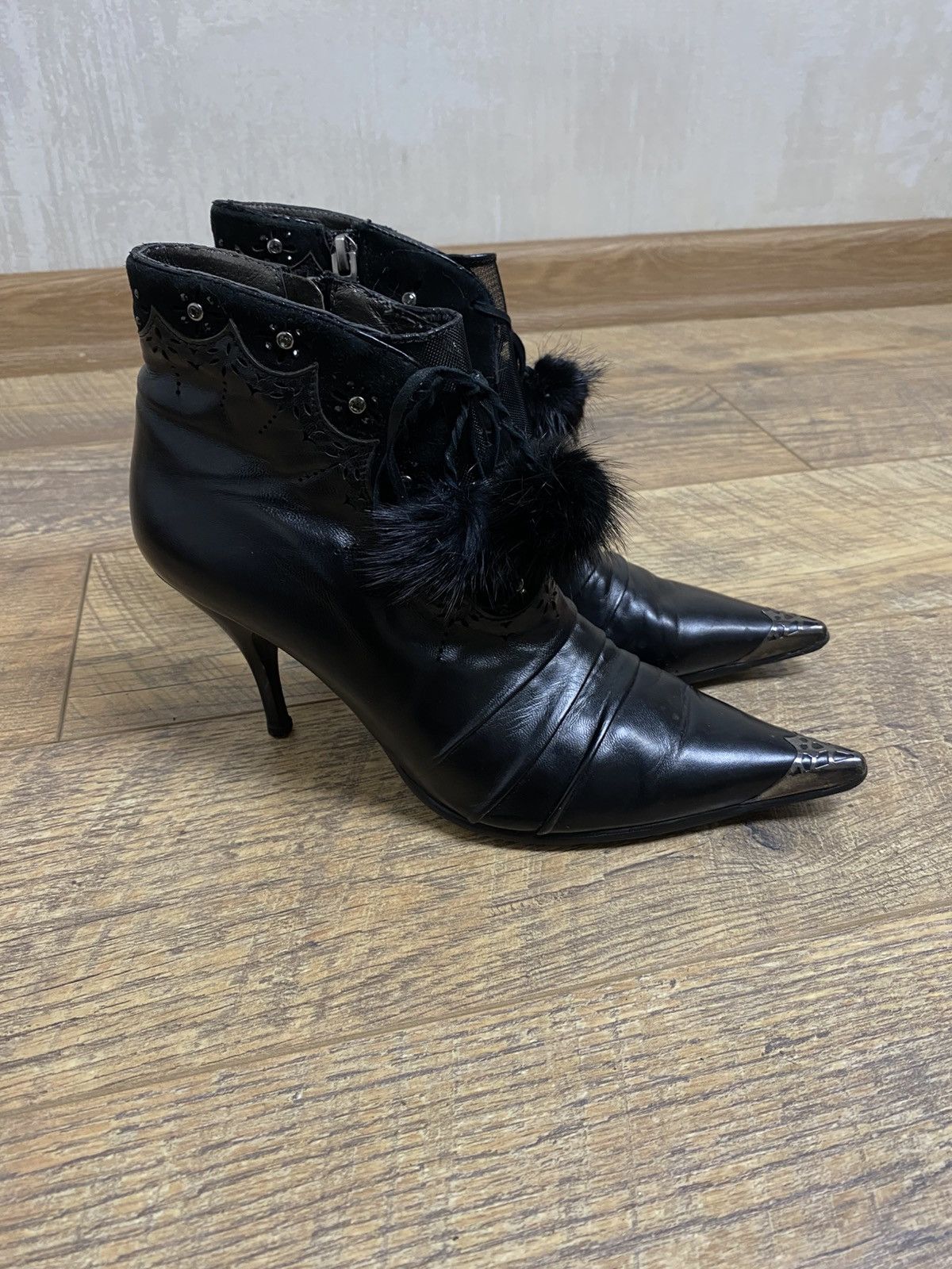 Japanese Brand Botto Italy Vintage Y2K Pointed Toe Ankle Boots Metal Size US 8 / IT 38 - 5 Thumbnail