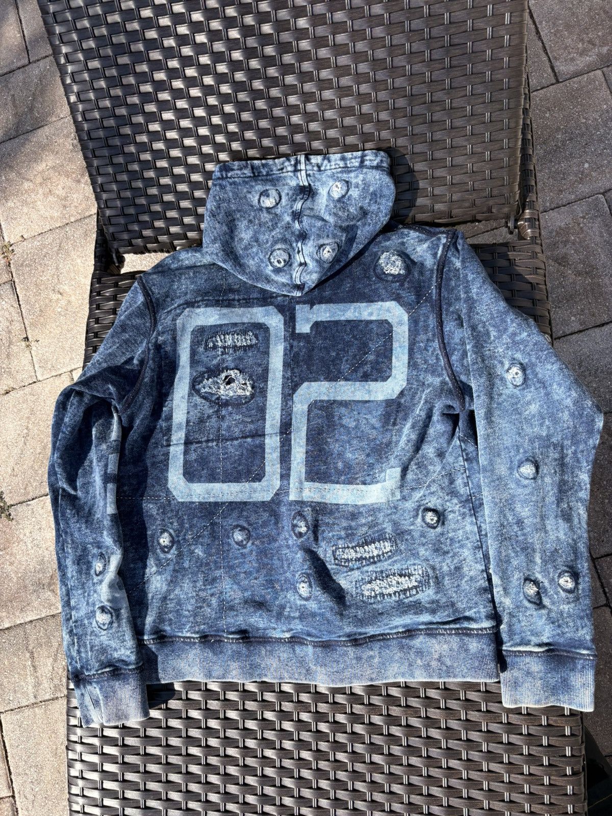 Prps PRPS Goods & Company Distressed Hoodie Kangaroo Slim Fit Size US L / EU 52-54 / 3 - 5 Thumbnail