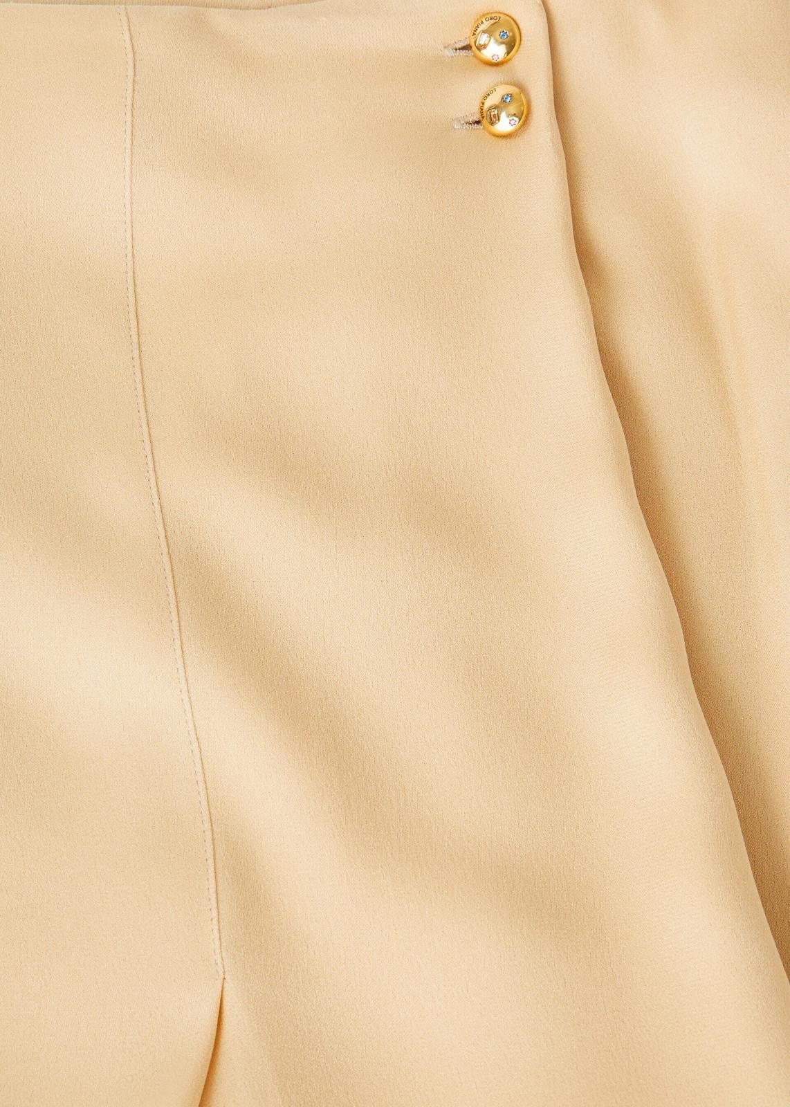 Loro Piana o1srvl11e0225 FAN8316 Linda Charmeuse Silk Skirt in Beige Size 30" / US 8 / IT 44 - 3 Thumbnail