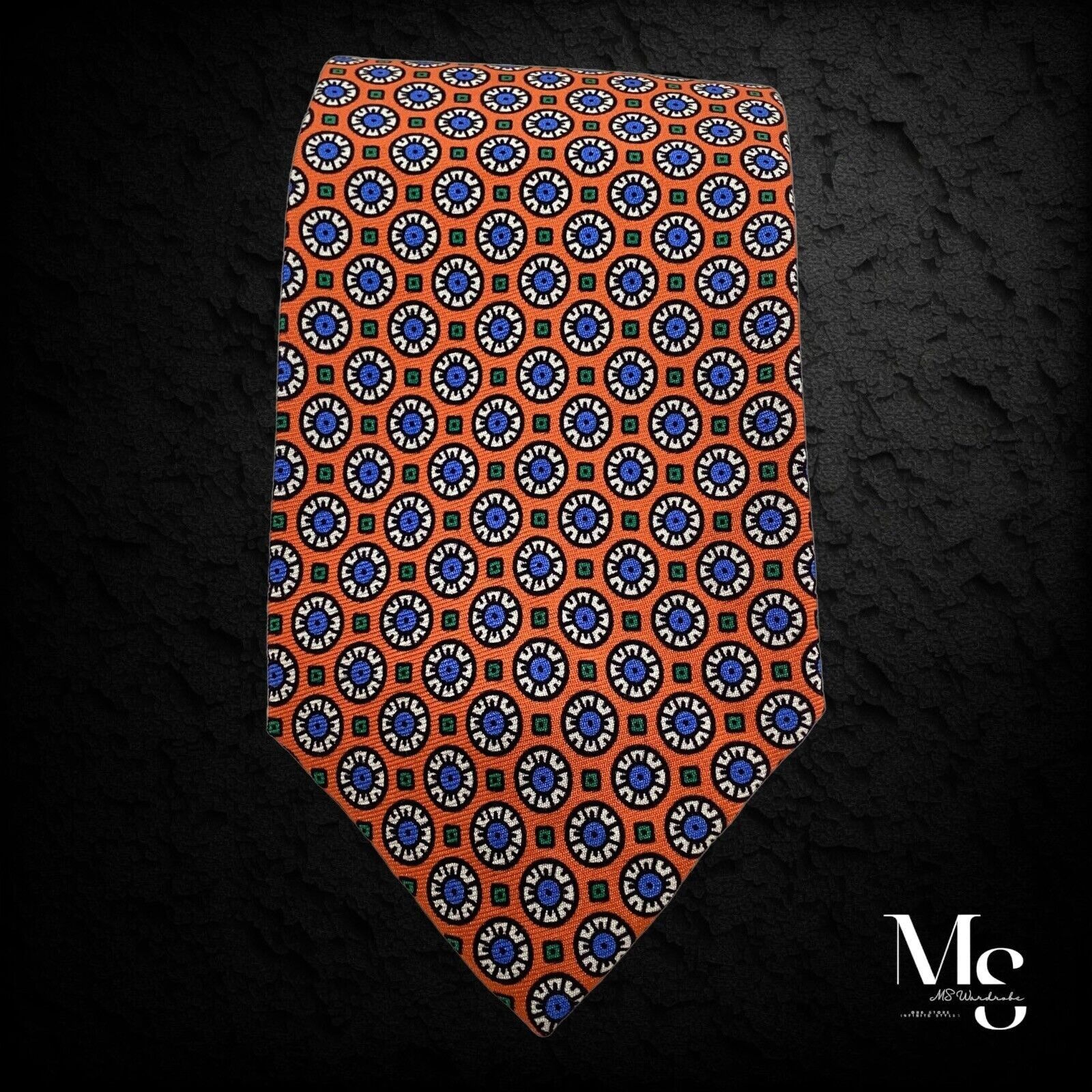 Polo Ralph Lauren POLO RALPH LAUREN Orange Medallion Silk Tie H.Made In Italy Size ONE SIZE - 5 Thumbnail