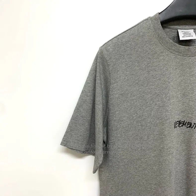 Vetements Vetements Logo Embroidered Print Grey Short Sleeve T-Shirt Size US M / EU 48-50 / 2 - 3 Thumbnail
