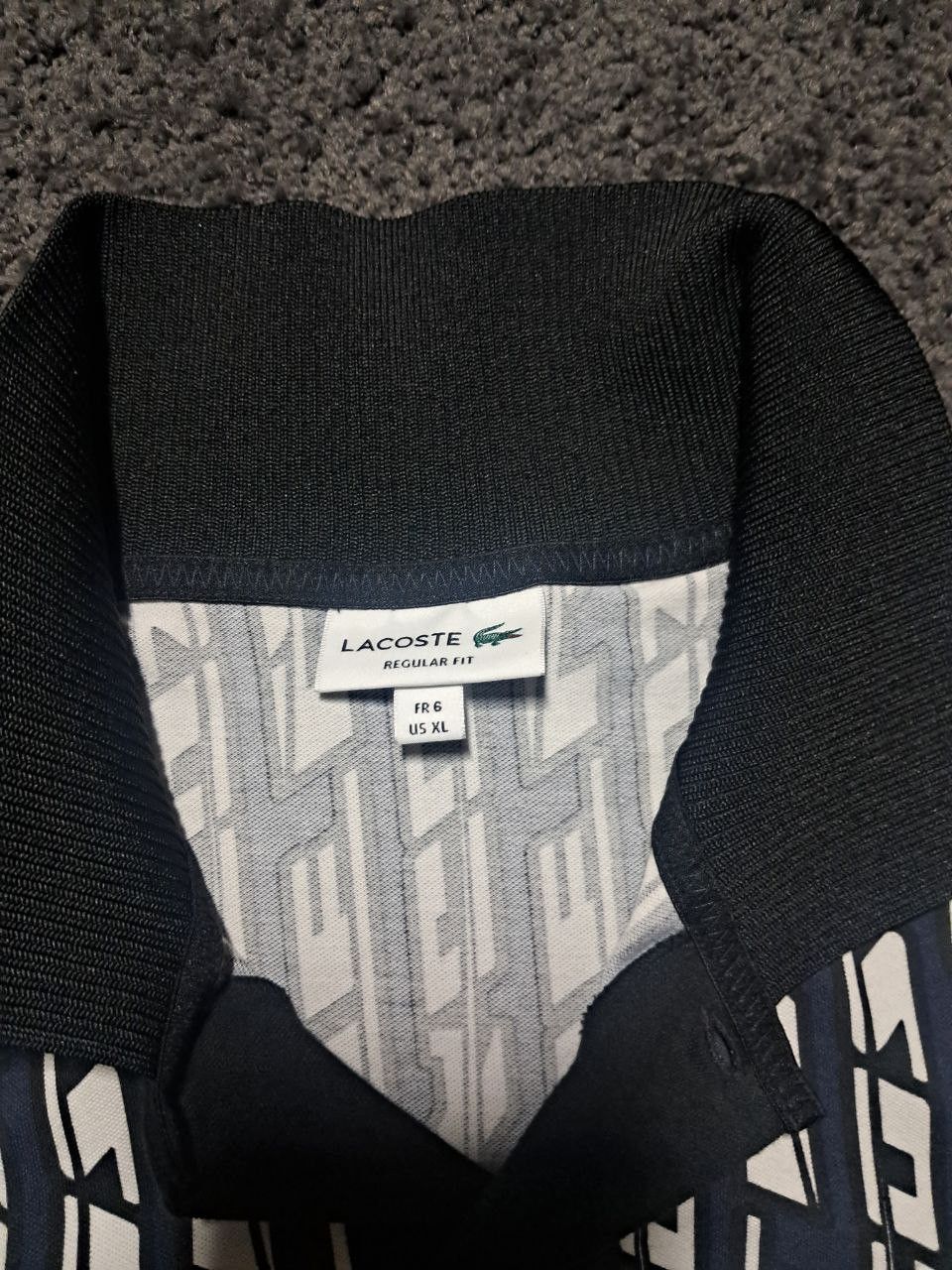 Lacoste Full name: Men’s Navy & White Geometric Print Polo Size US XL / EU 56 / 4 - 7 Thumbnail