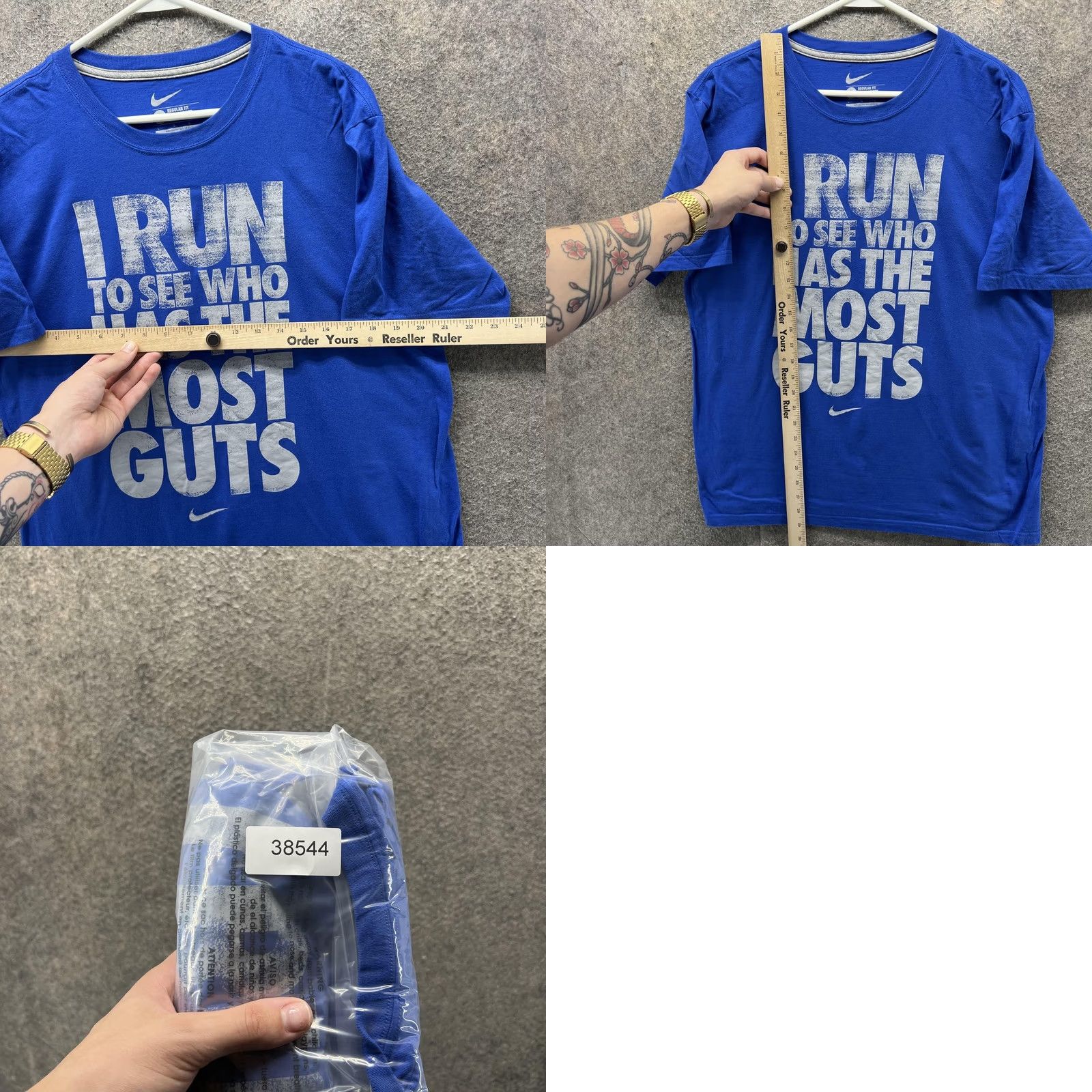 Nike Nike Running Shirt Mens L Blue I Run Most Guts Pre Lives Graphic Tee Size US L / EU 52-54 / 3 - 8 Thumbnail