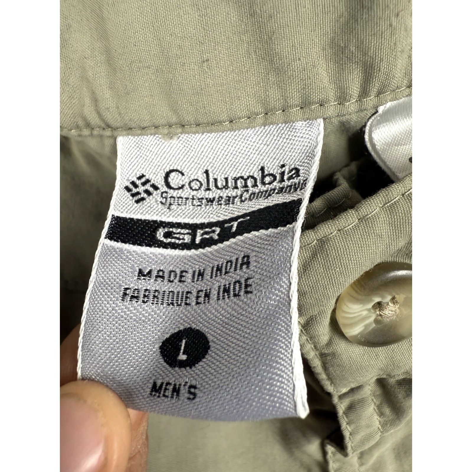 Vintage Columbia PFG Cargo Pants Mens Size L Green 29 Inseam Convertible Zip Button Straight Leg Size US 33 - 3 Thumbnail